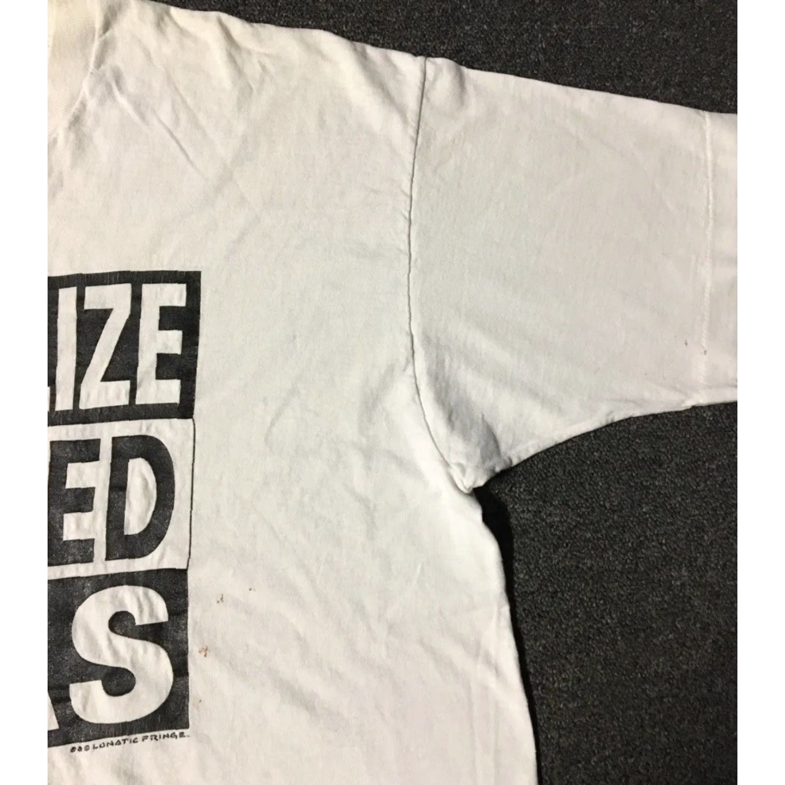 Vintage VINTAGE 90s Visualize Whirled Peas World Peace Faded Shirt 2XL White Men T-Shirt Grunge Humor Size US XXL / EU 58 / 5 - 6 Thumbnail