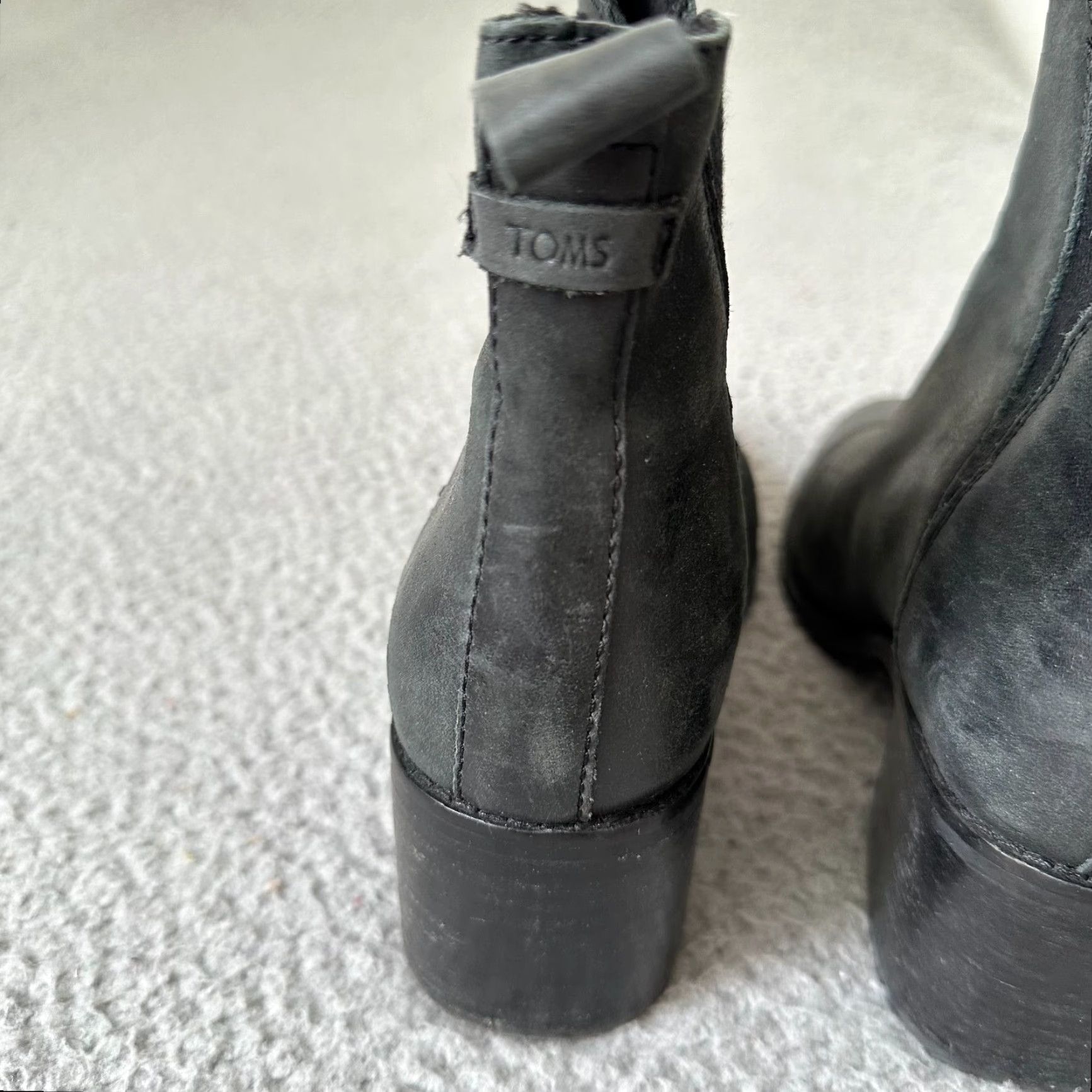 Toms VINTAGE TOMS Boots Womens 6 Black Leather Soft Heels Casual 90s Boots Womens Girls Size US 6 / IT 36 - 7 Thumbnail
