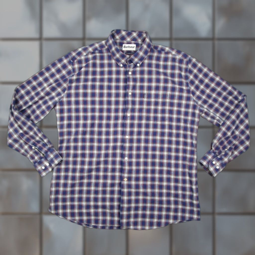 Barbour Barbour Shirt Men XL Blue Plaid Button-Up Warren Tailored Fit Long Sleeve Casual Shirt Size US XL / EU 56 / 4 - 1 Thumbnail