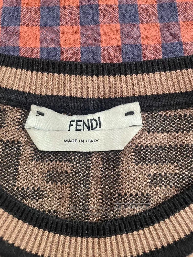 Fendi Fendi FF Pattern Round Neck Knit Woolen Sweater - Black Size XS / US 0-2 / IT 36-38 - 2 Thumbnail