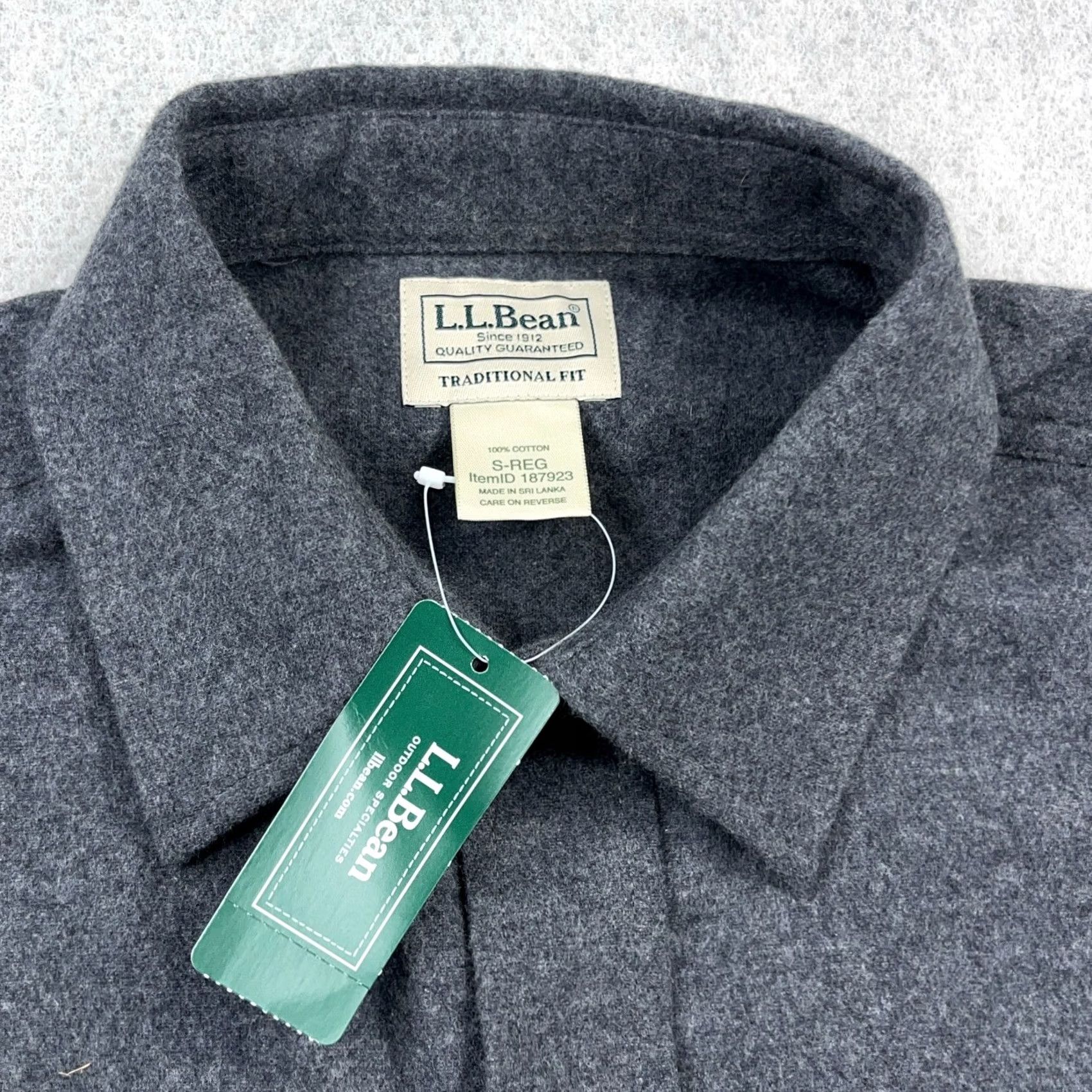 Vintage LL Bean Shirt Men Small Gray Chamois Cotton Heavyweight Button-Up Heather NEW Size US S / EU 44-46 / 1 - 5 Thumbnail