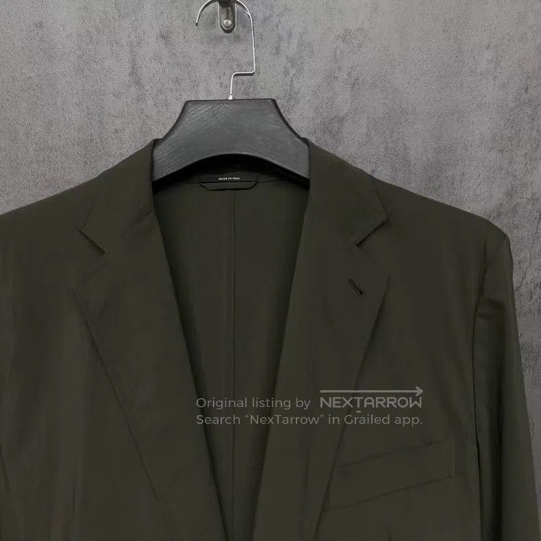 Hermes Hermes Tech Fabric Olive Green Blazer Jacket Size 52R - 2 Thumbnail