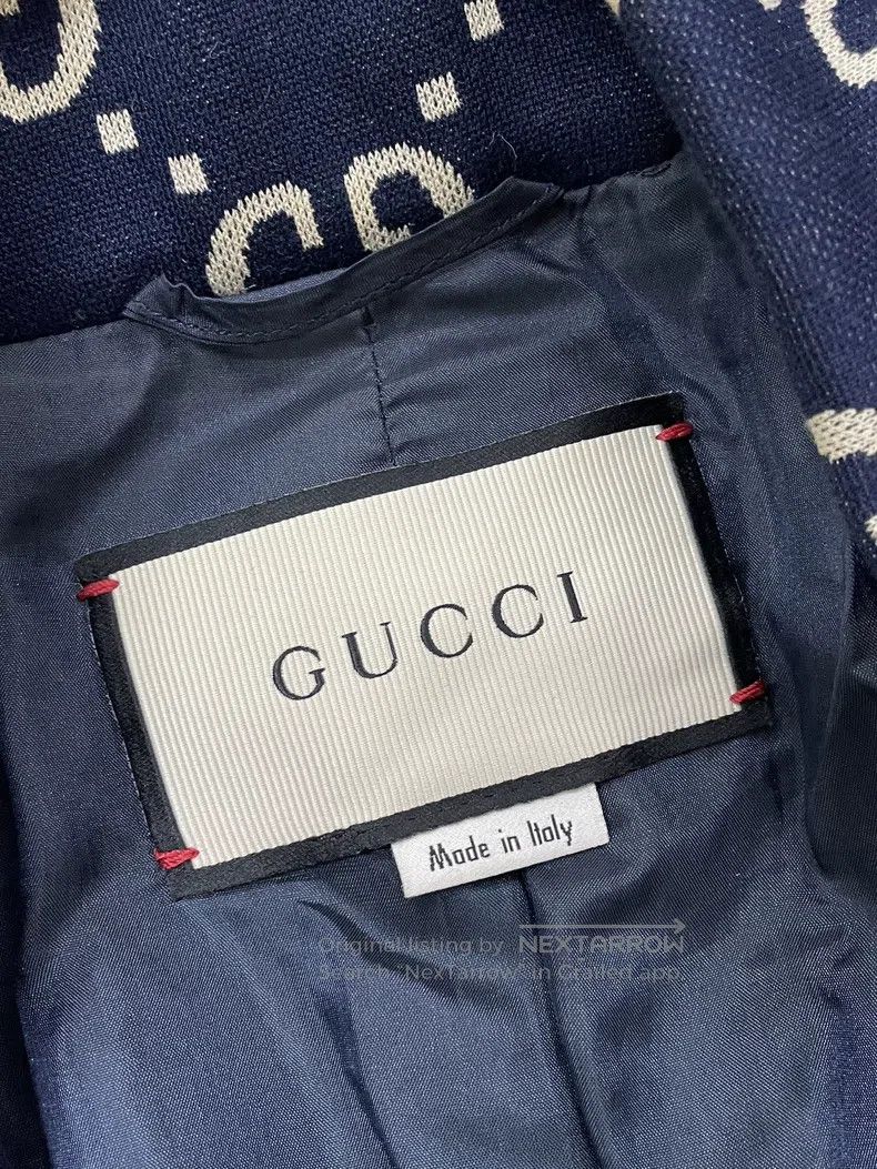 Gucci Gucci Blue full logo full double G coat jacket Size XS / US 0-2 / IT 36-38 - 4 Thumbnail