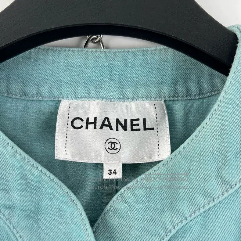 Chanel Chanel Blue camelia brooch denim jacket Size XXS / US 00 / IT 34 - 3 Thumbnail
