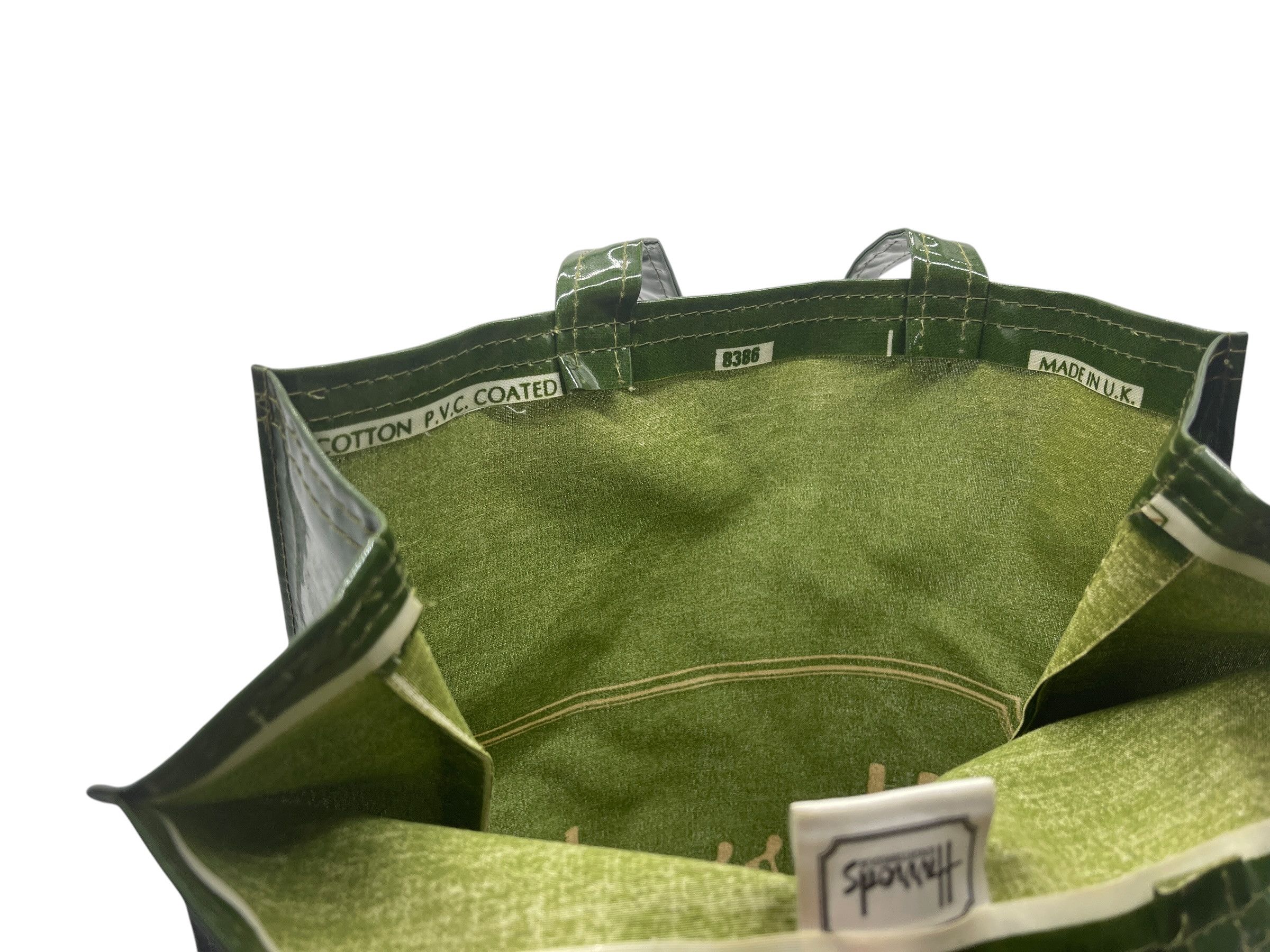 Harrods Vintage Harrods Knightsbridge Green PVC Vinyl Shopper Tote Size ONE SIZE - 12 Thumbnail