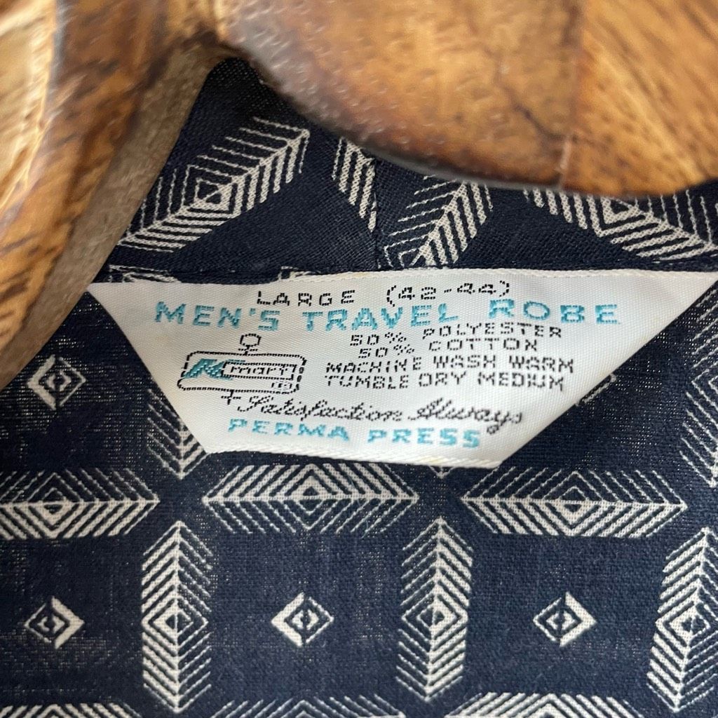 Vintage New Vintage Men’s Kmart Travel Robe Dark Blue L Size ONE SIZE - 3 Thumbnail