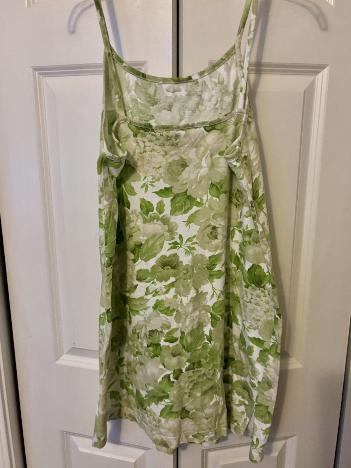 Vintage Vintage Spaghetti Strap Green Floral 90s Mini Dress Size M / US 6-8 / IT 42-44 - 5 Thumbnail
