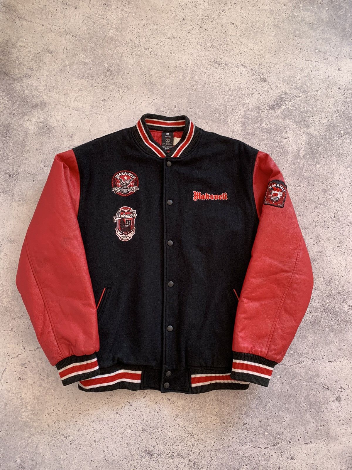 VTG 90’s Makavelli 2Pac Wool/Leather Bomber Jacket XL size