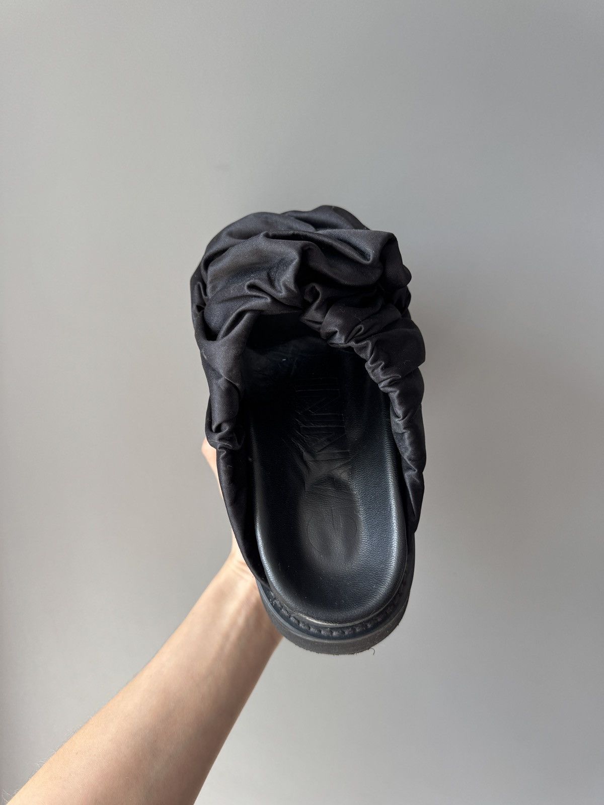 Ganni Ganni Ruched Platform Black Sandals Size US 6 / IT 36 - 7 Thumbnail
