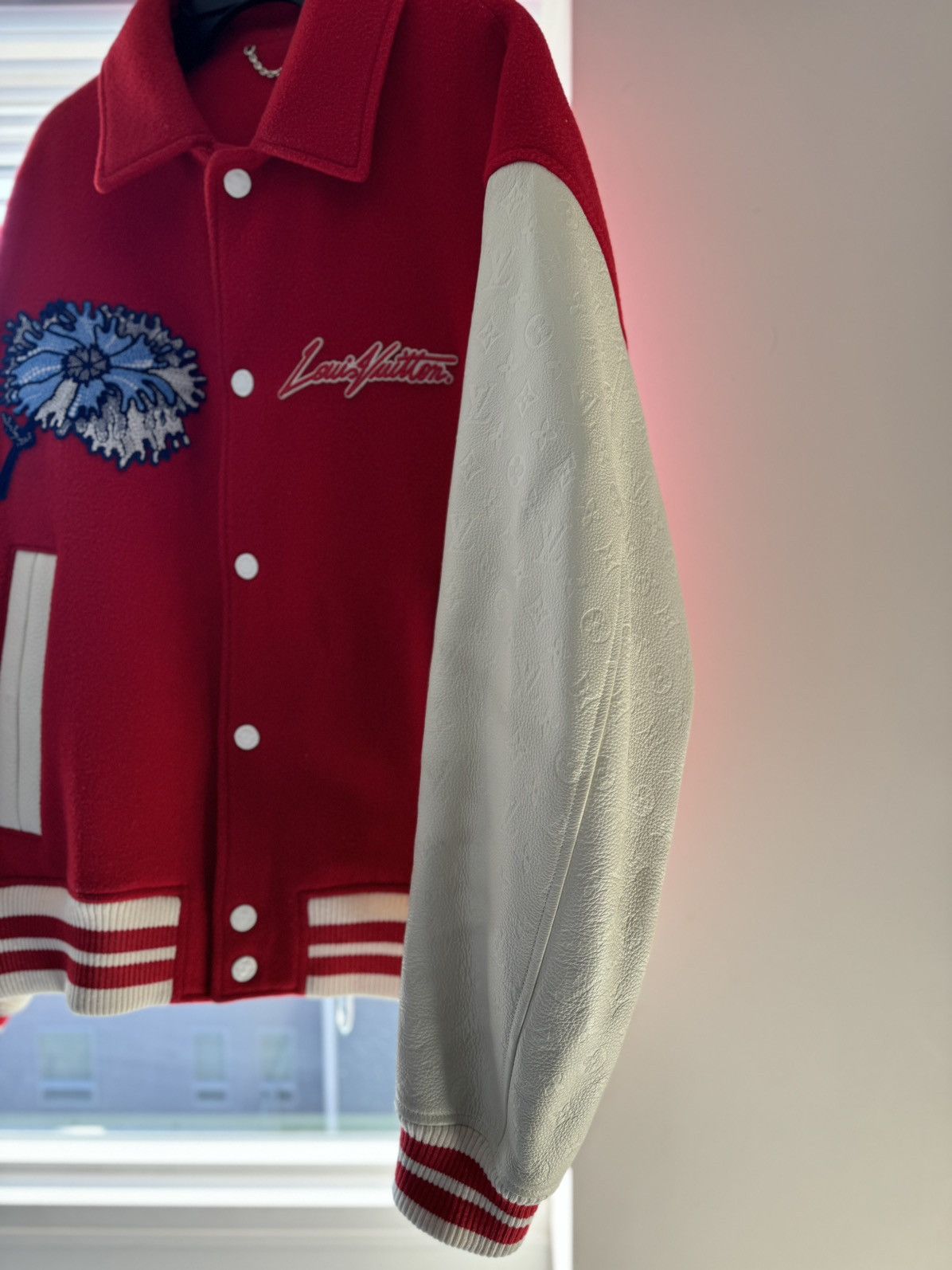 Louis Vuitton × Yayoi Kusama 2023 x Yayoi Kusama Leather Varsity Varsity Jacket Size US XL / EU 56 / 4 - 3 Thumbnail