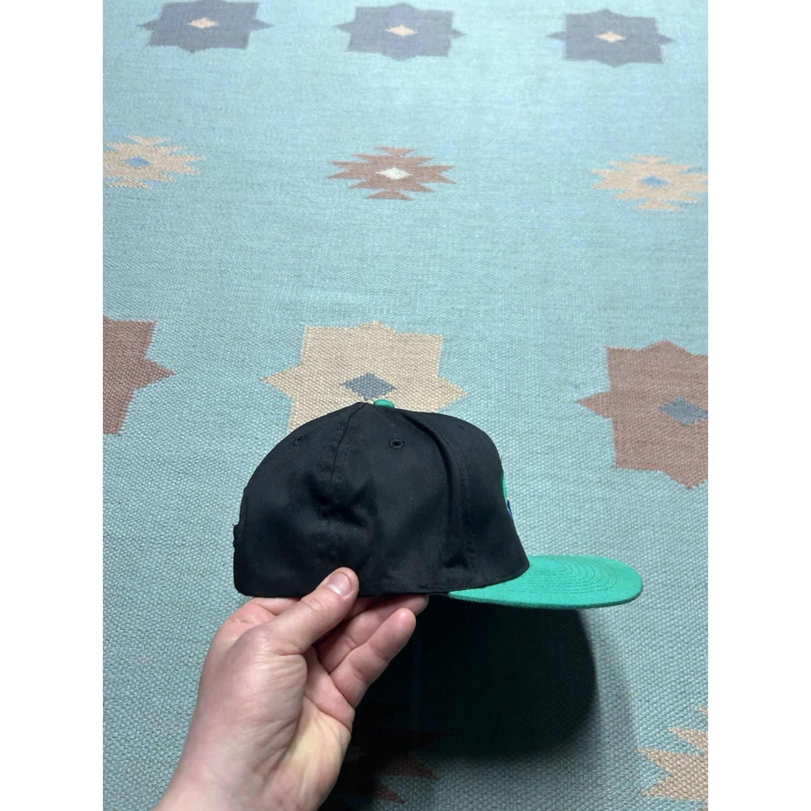 Vintage VINTAGE Unbranded SnapBack hat cap NK seeds black teal embroidered farm feed adjustable Men Size ONE SIZE - 8 Thumbnail