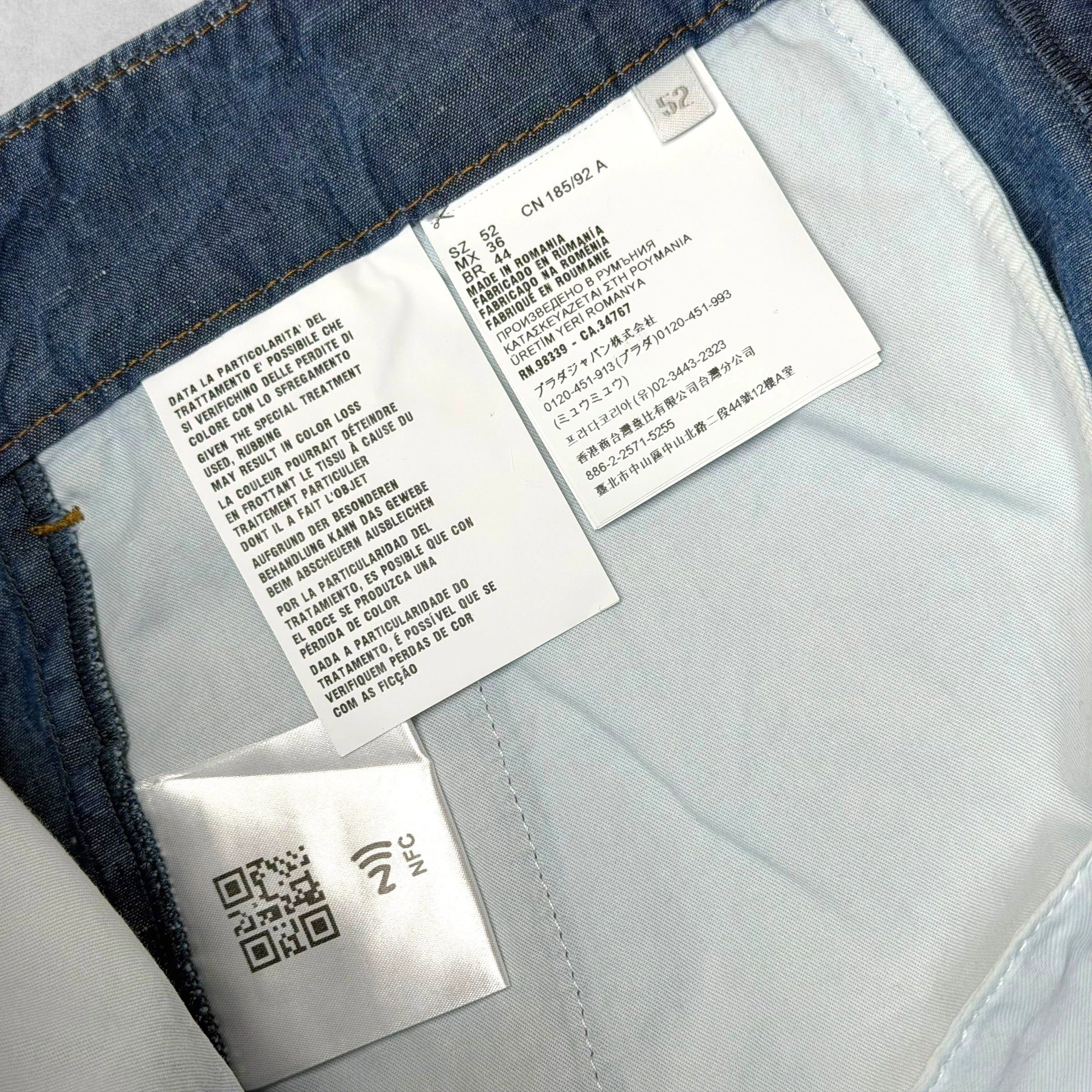 Prada Prada Triangle Logo Plate Denim Bermuda Shorts 52 (36) Size US 36 / EU 52 - 6 Thumbnail