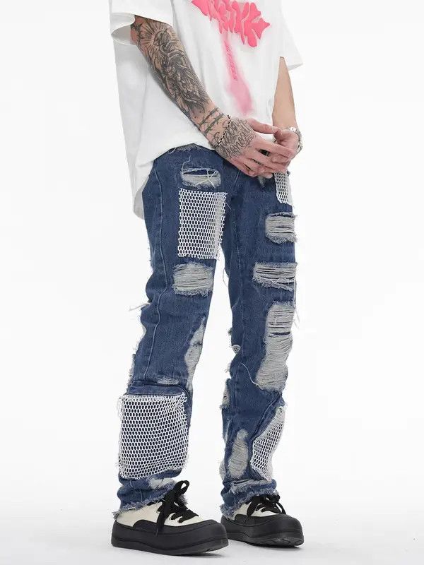 VIBE Retro Street Hip Hop Ripped Denim Jeans Size US 30 / EU 46 - 6 Thumbnail