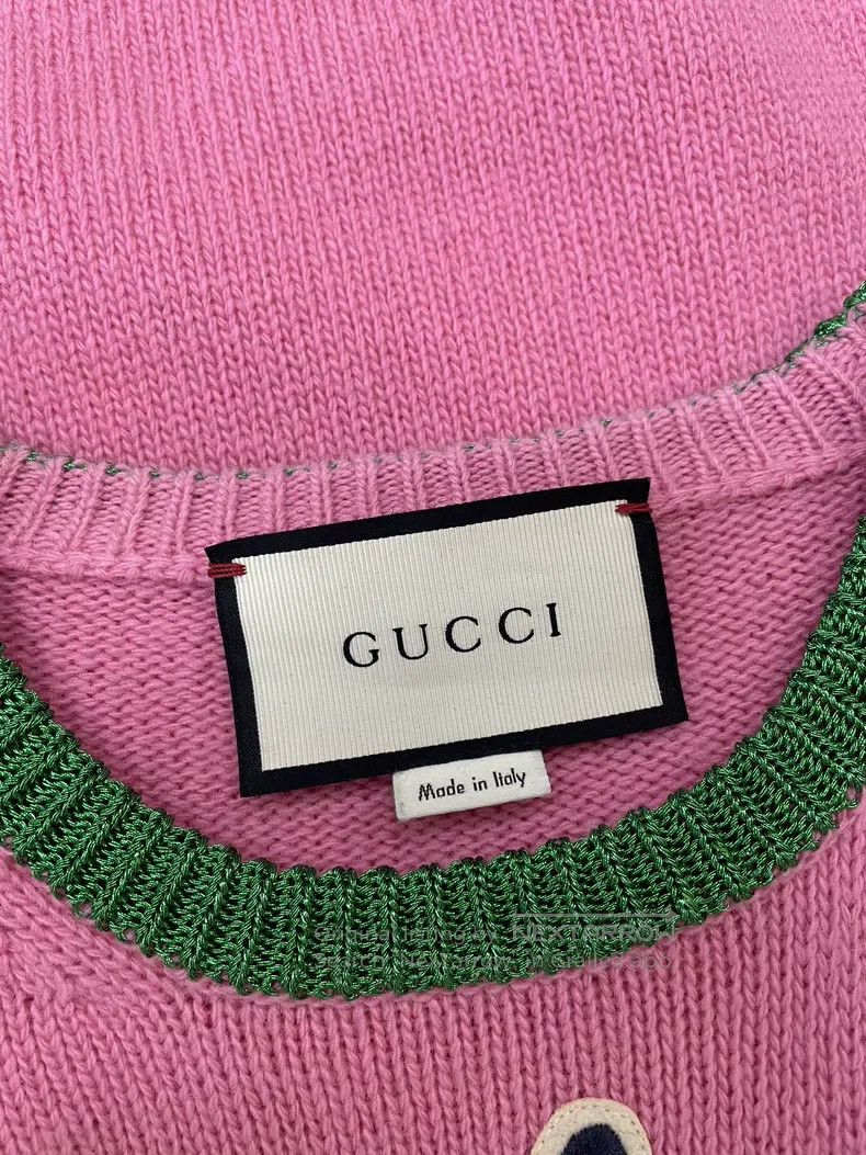 Gucci Gucci Pink and green colour-blocked tiger letter knitwear Size M / US 6-8 / IT 42-44 - 4 Thumbnail