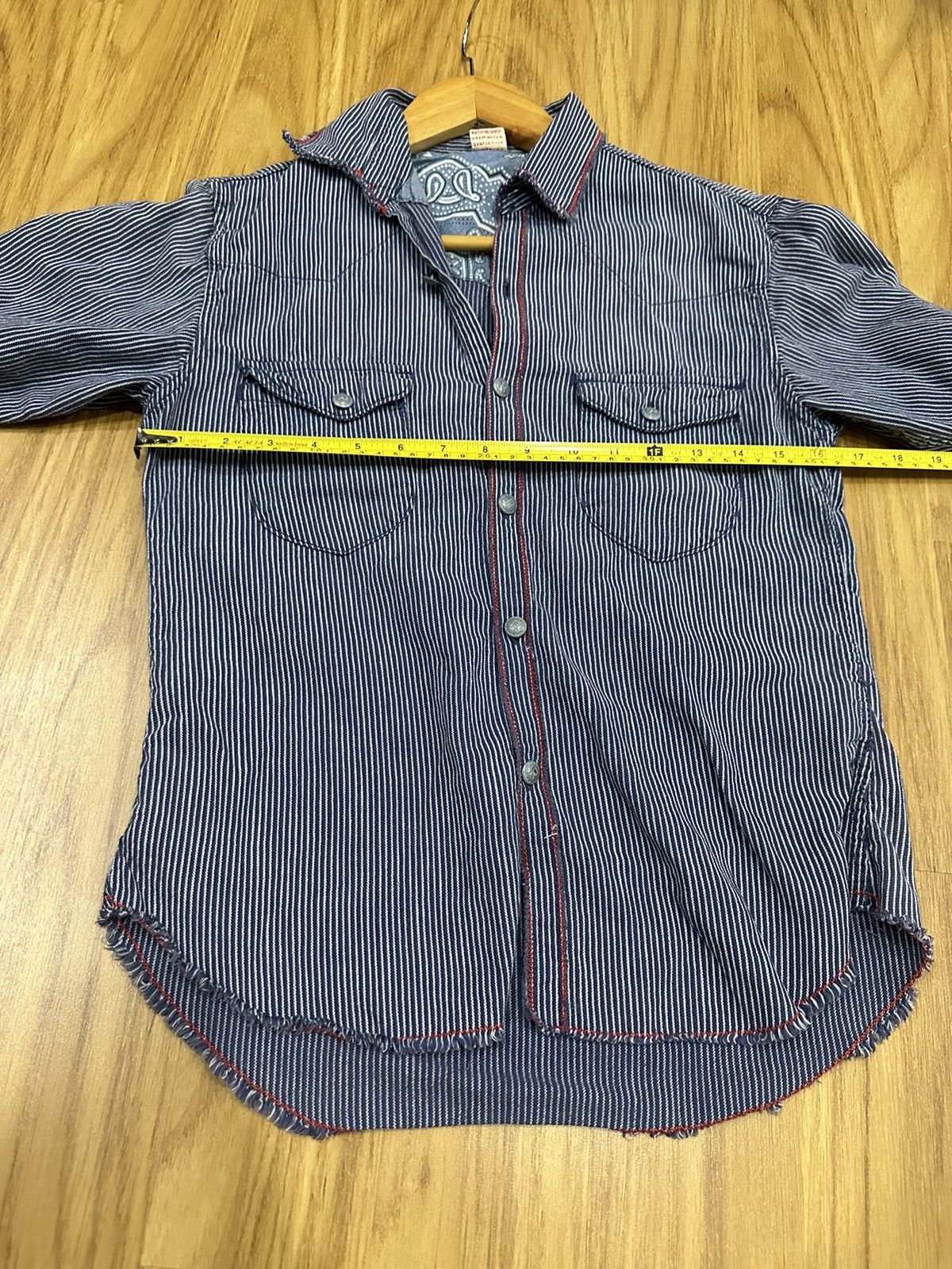 45rpm 45Rpm Metal Button Logo Hickory Stripes Shirt Fit XS Size US XS / EU 42 / 0 - 15 Thumbnail