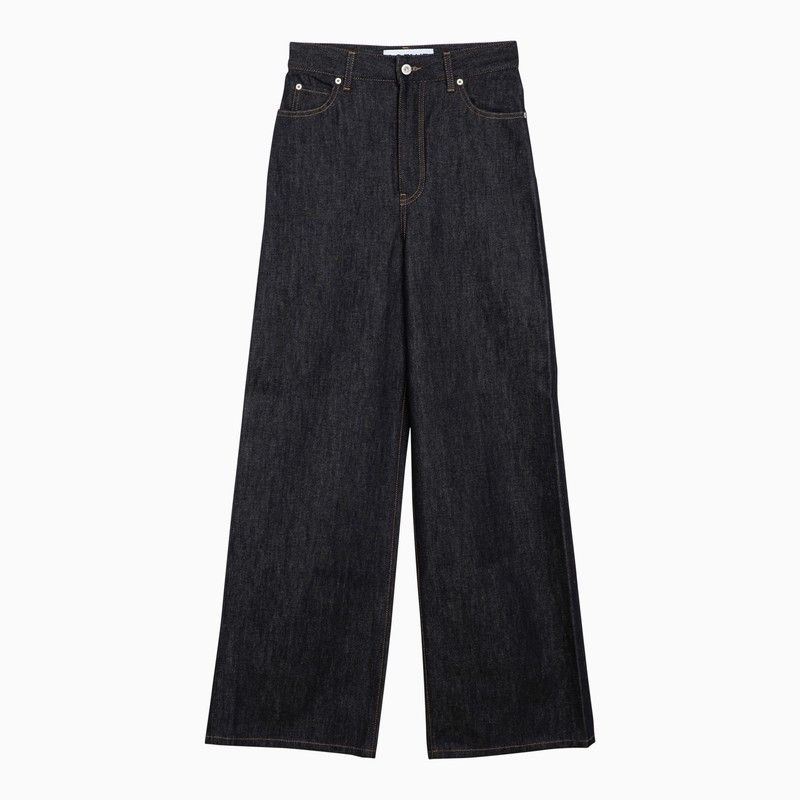 image of Loewe High-Waisted Wide Denim Jeans in Blue, Women's (Size 30)