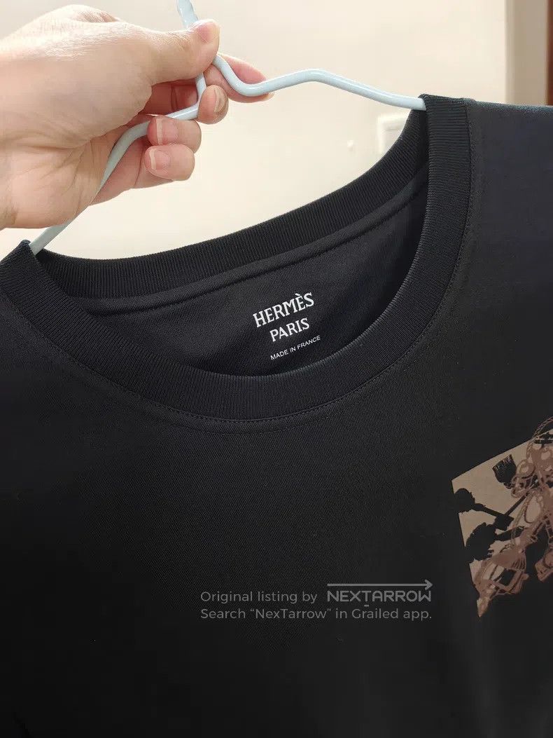 Hermes Hermes Black Printed T-Shirt Size XXS / US 00 / IT 34 - 2 Thumbnail