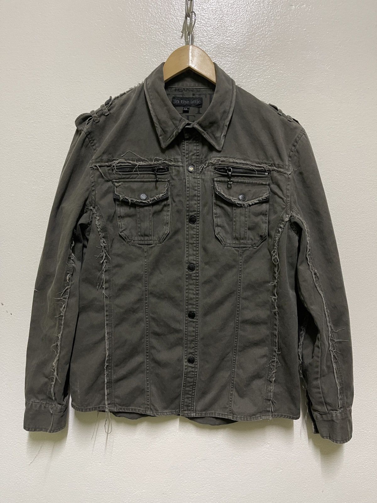 In The Attic Army Shirt Distressed Size US XL / EU 56 / 4 - 1 Thumbnail