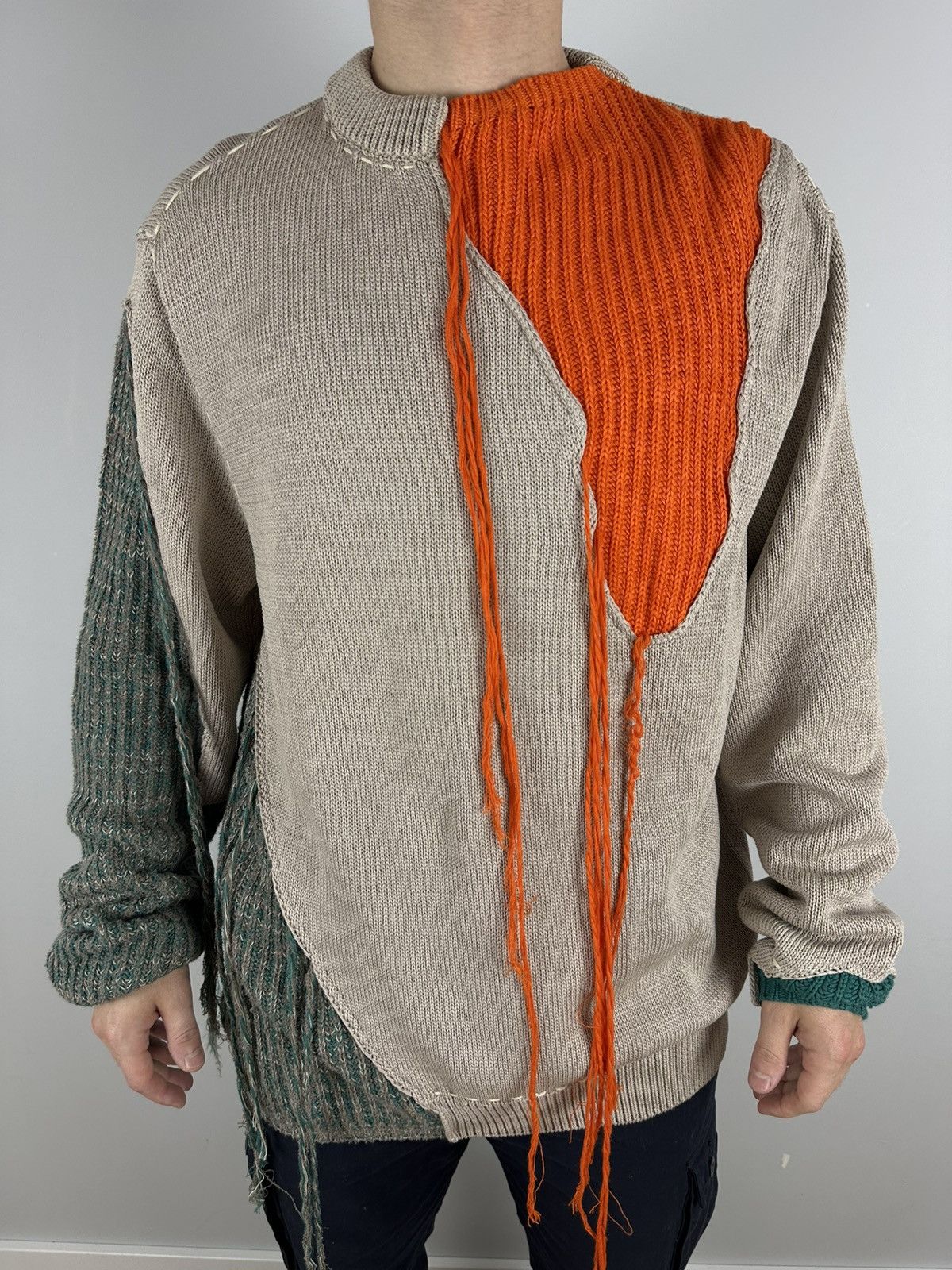OAMC OAMC Sweater Mens Oversized Multicolor Designer Flayed Knit Size US S / EU 44-46 / 1 - 1 Thumbnail