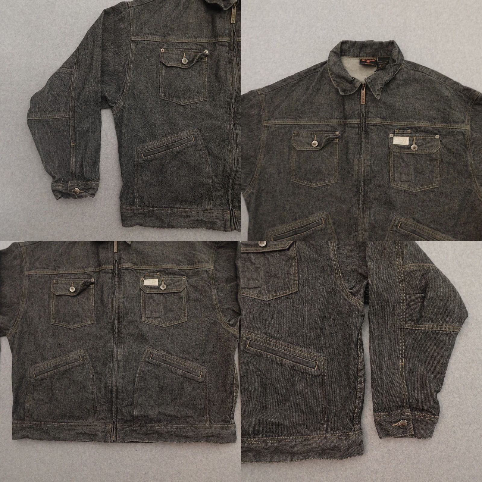 Rocawear VINTAGE Rocawear Denim Jacket Hip Hop 90s Y2K Full Zip Mens 2XL Gray Size US XXL / EU 58 / 5 - 8 Thumbnail