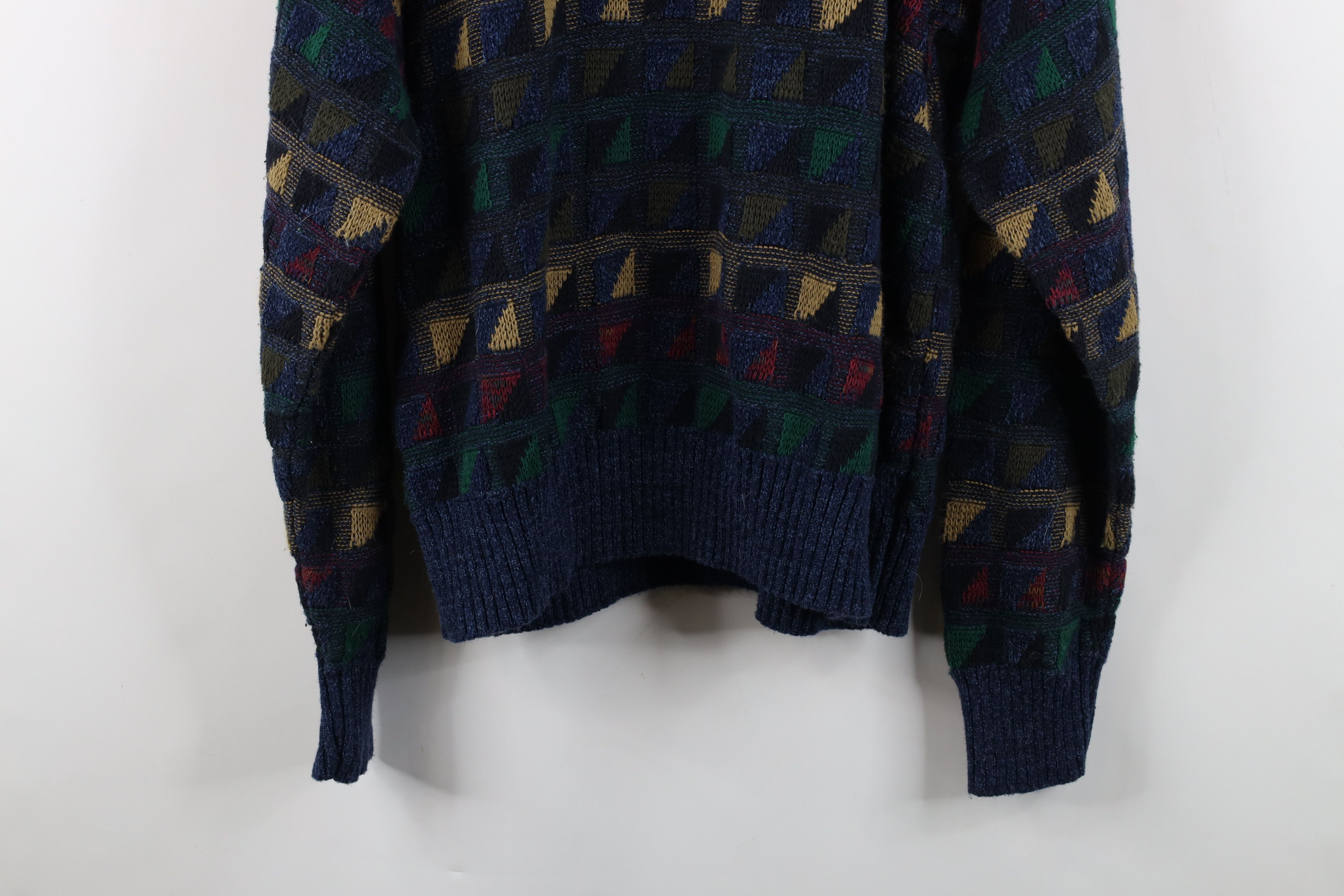 Vintage Vintage 90s Streetwear Rainbow Checkered Knit Sweater USA Size US L / EU 52-54 / 3 - 13 Thumbnail