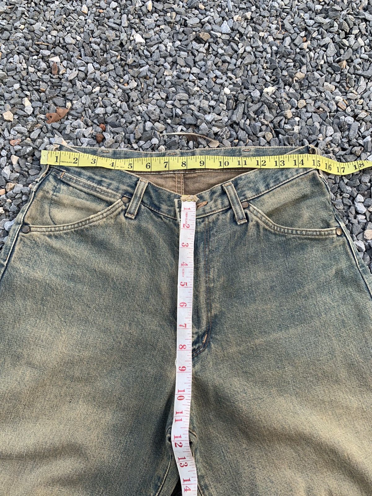 Kapital VINTAGE WRANGLER SELVEDGE BAGGY RUSTY DISTRESSED DENIM Size US 30 / EU 46 - 16 Thumbnail