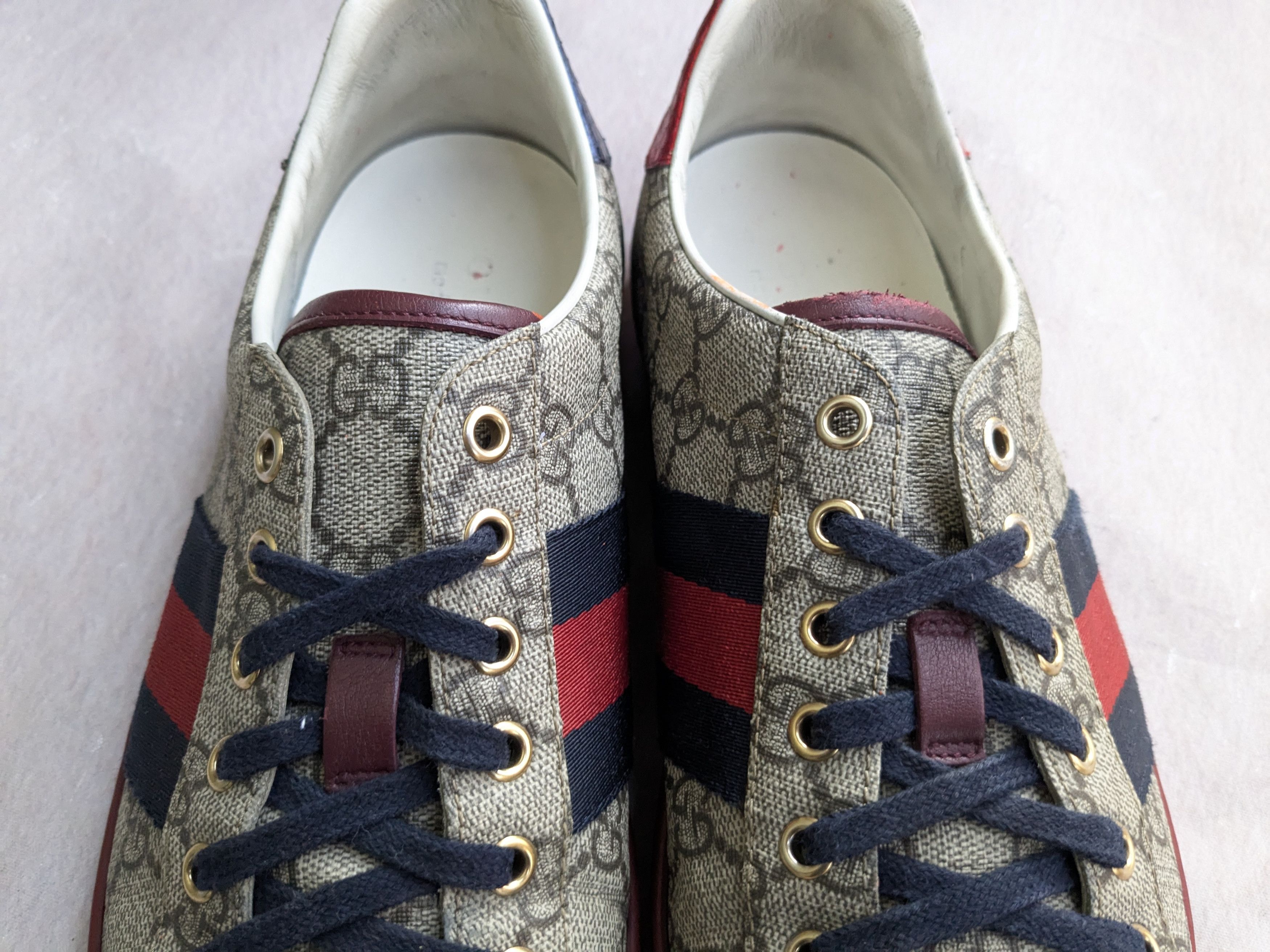 Gucci Gucci Ace GG Supreme Sneakers Red 10 Monogram 429445 Size US 10 / EU 43 - 6 Thumbnail