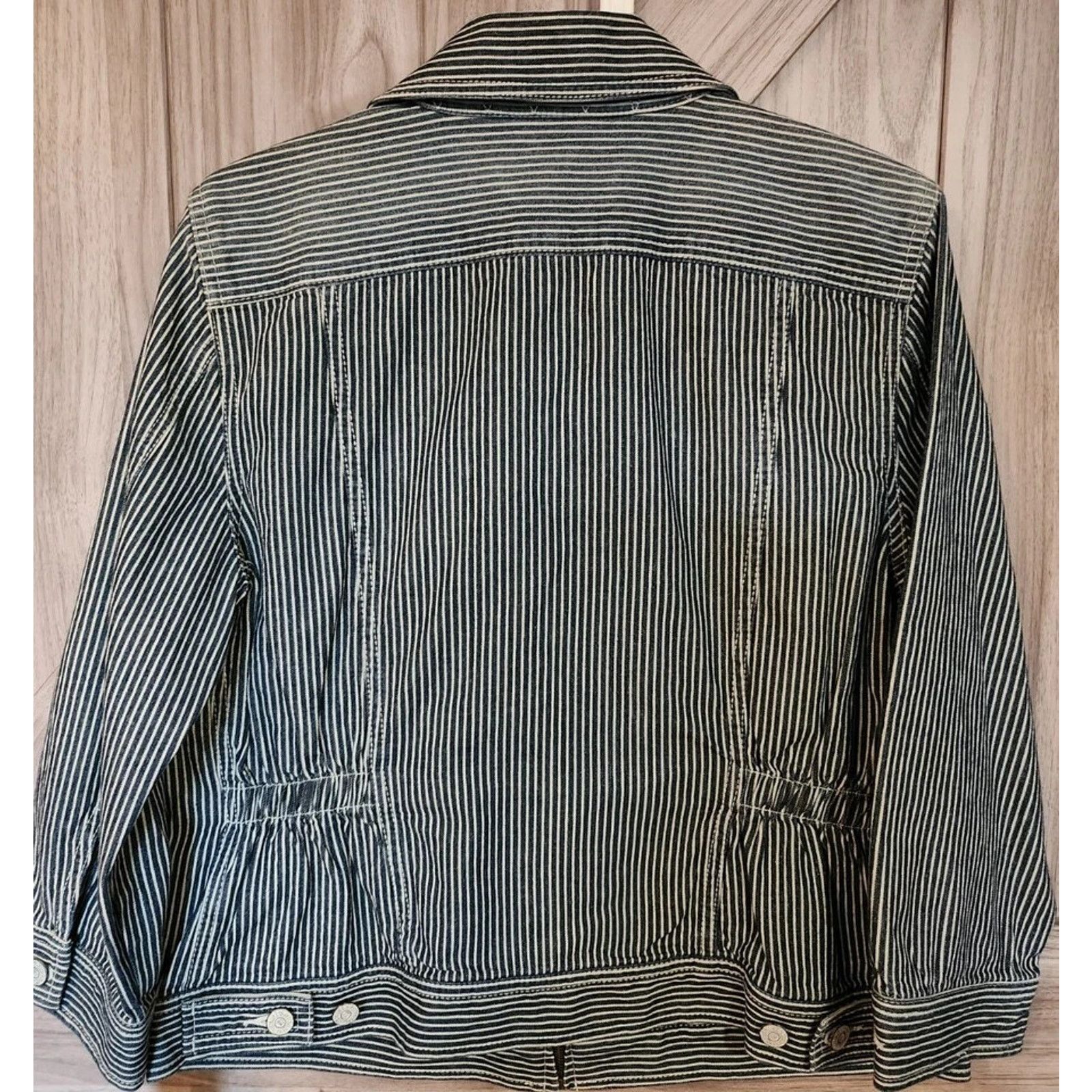Ralph Lauren LAUREN JEANS CO - RAILROAD STRIPED DENIM TRUCKER JACKET XL Size XL / US 12-14 / IT 48-50 - 3 Thumbnail