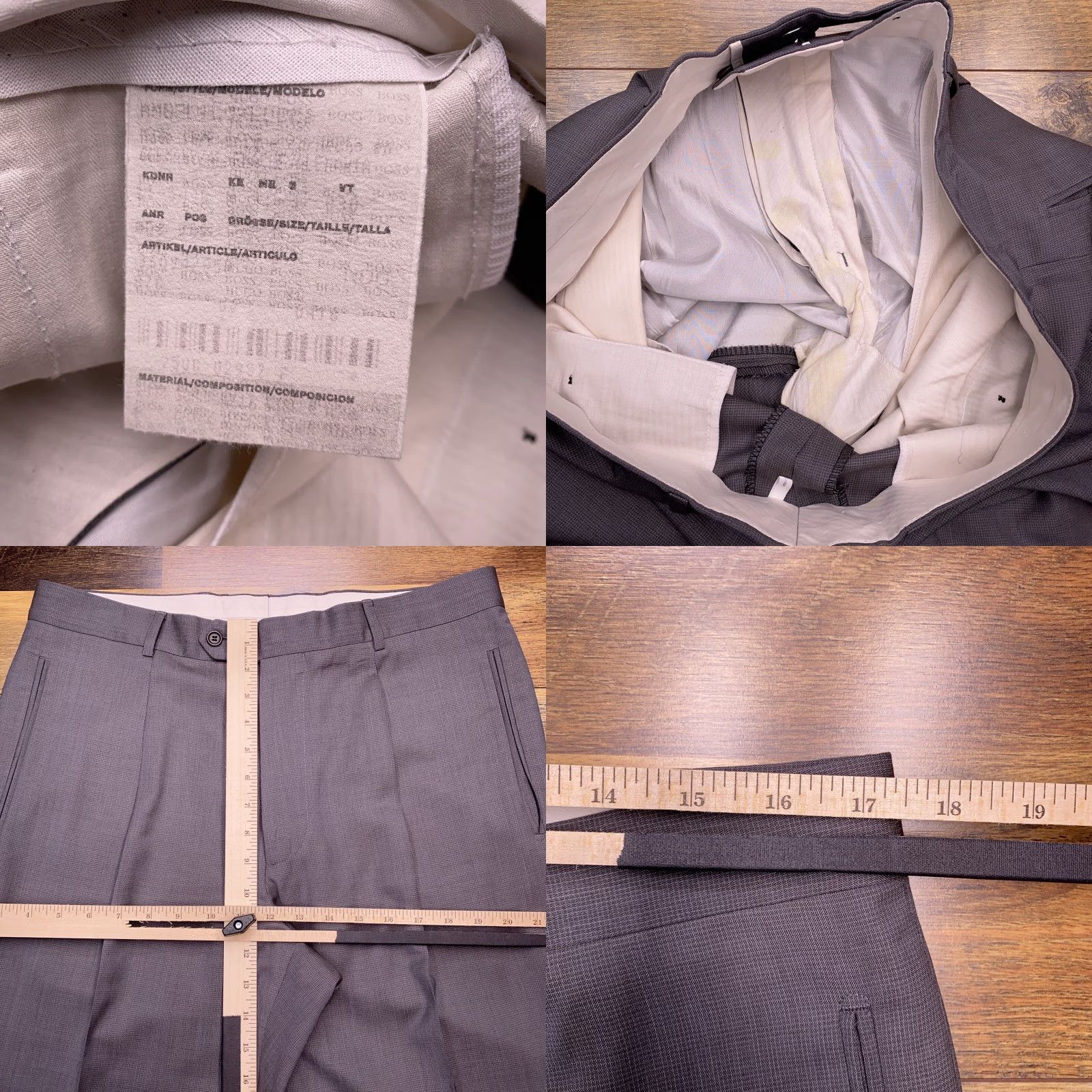 Hugo Boss VINTAGE Hugo Boss 2 Piece Suit Gray (42R) Men Regular Size 42R - 11 Thumbnail