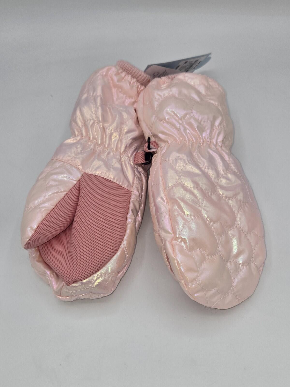 Other Cat & Jack Baby Girls' Pink Shiny Quilted Wrist Mittens Size ONE SIZE - 1 Thumbnail