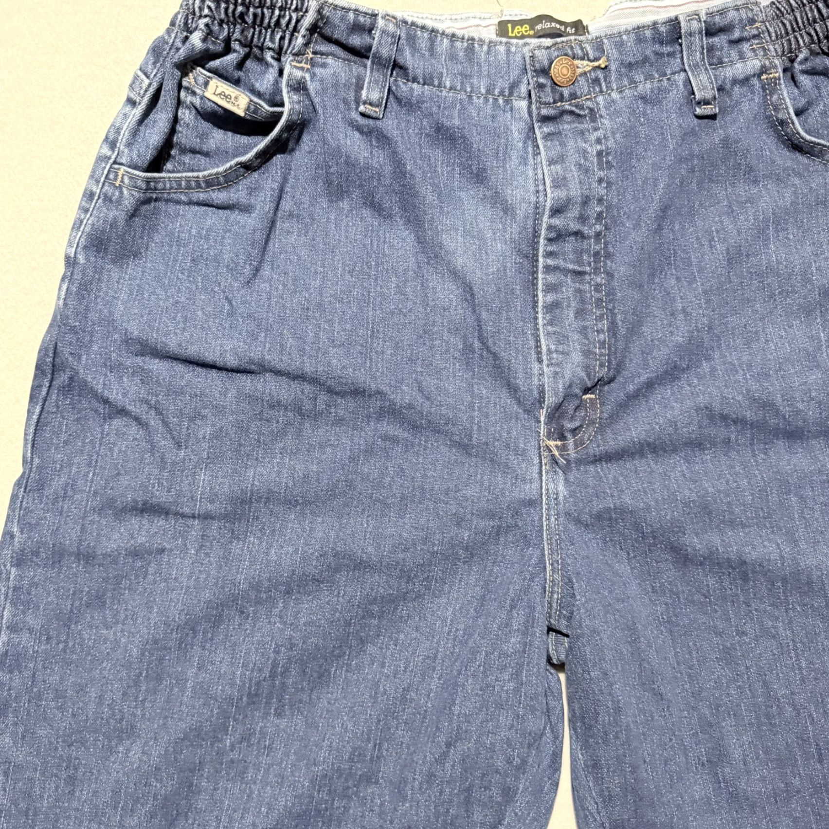 Lee Lee Jeans Pepperstone Denim Relaxed Tapered Jeans Women 18 Medium Pepperstone Blue 5-Pocket Elastic Waist Size 24" / US 00 / IT 34 - 2 Thumbnail