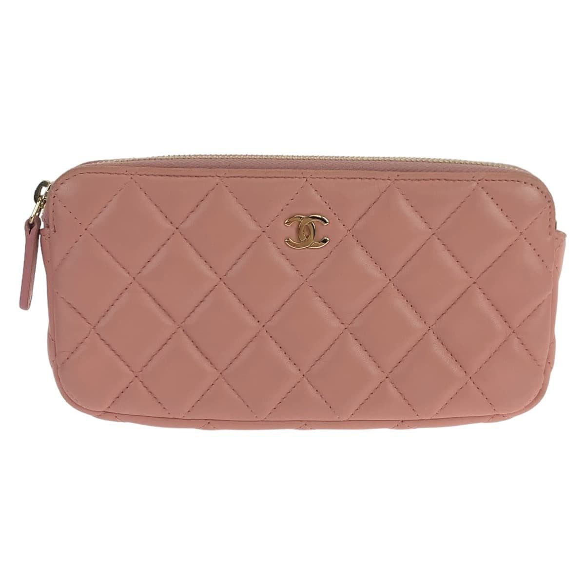 Chanel Chanel Chanel Matelasse Lambskin Double Zipper Crossbody Leather Crossbody Bag A82527 Size ONE SIZE - 1 Thumbnail