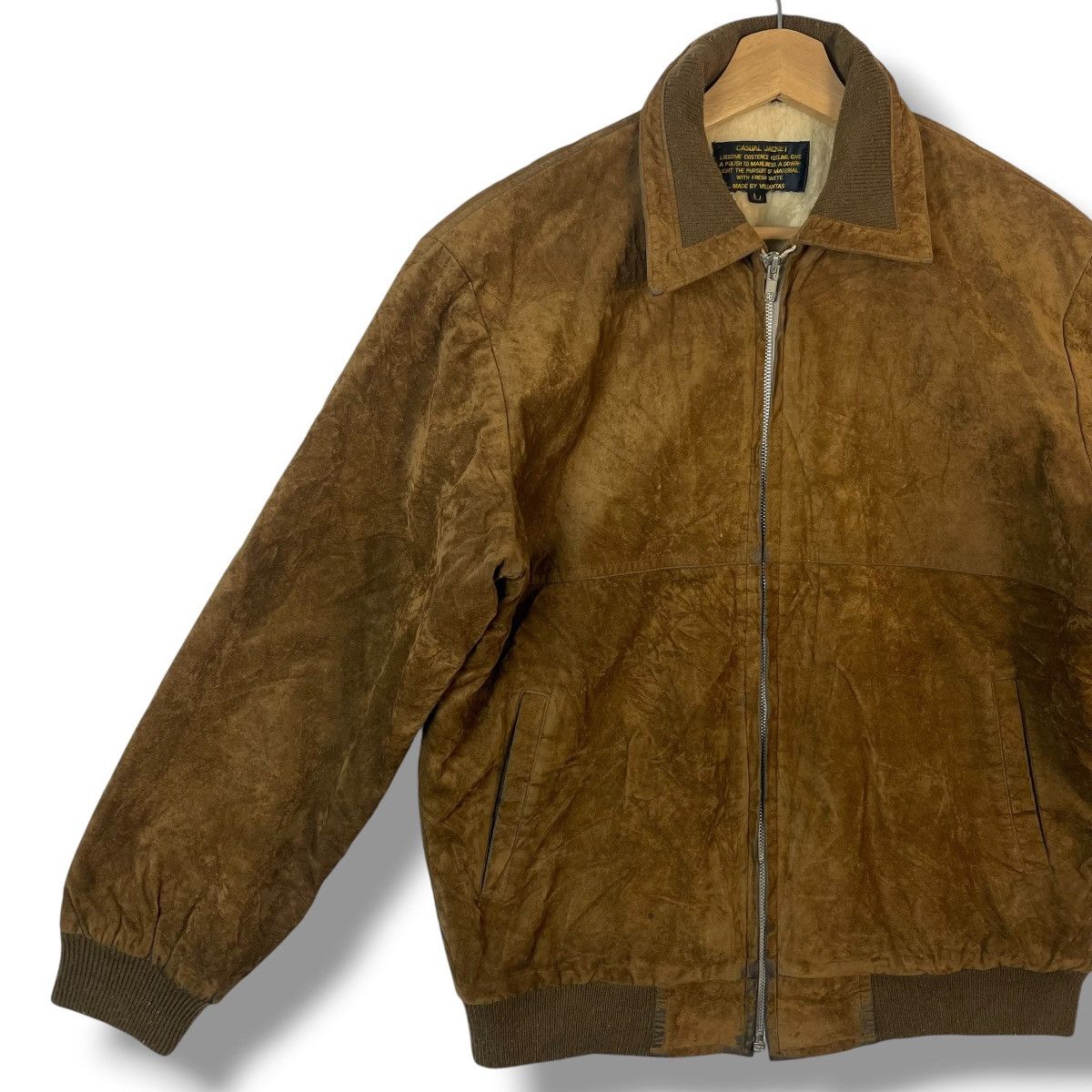 Japanese Brand VINTAGE VALIANTAS SUEDE LEATHER BOMBER JACKET MADE IN JAPAN Size US L / EU 52-54 / 3 - 4 Thumbnail