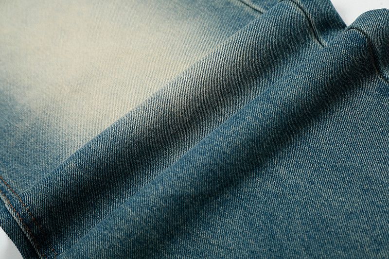 Jean American retro washed distressed whiskered jeans for men Size US 32 / EU 48 - 5 Thumbnail
