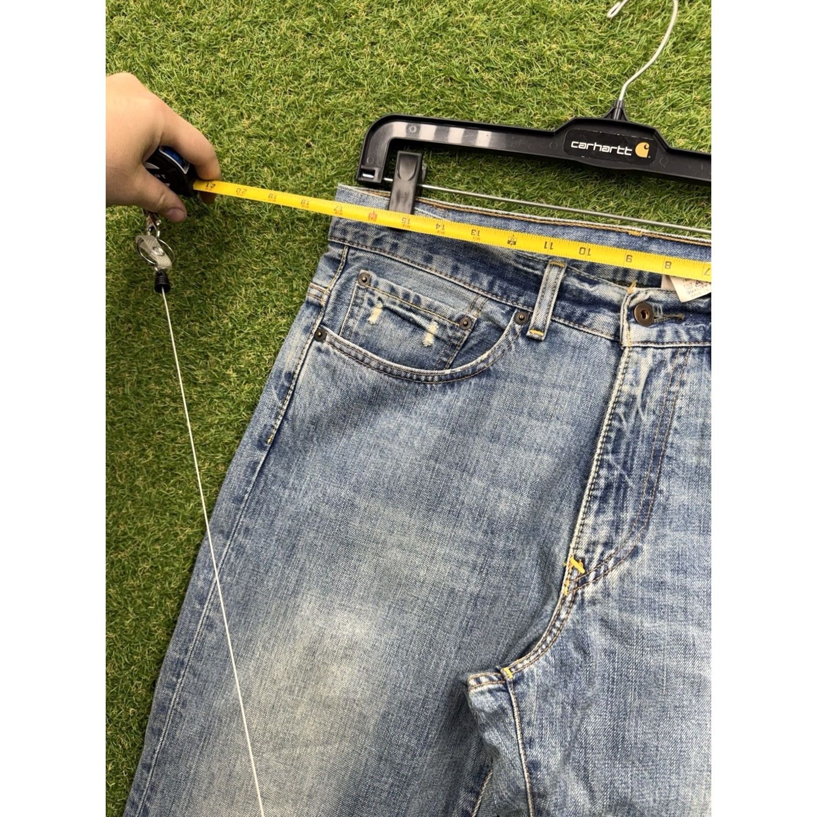 Denime X2 M22 Classic Jeans Mens 32x32 Blue Bootcut Denim 90s Grunge Retro Casual Blue Mens Jeans Size US 32 / EU 48 - 7 Thumbnail