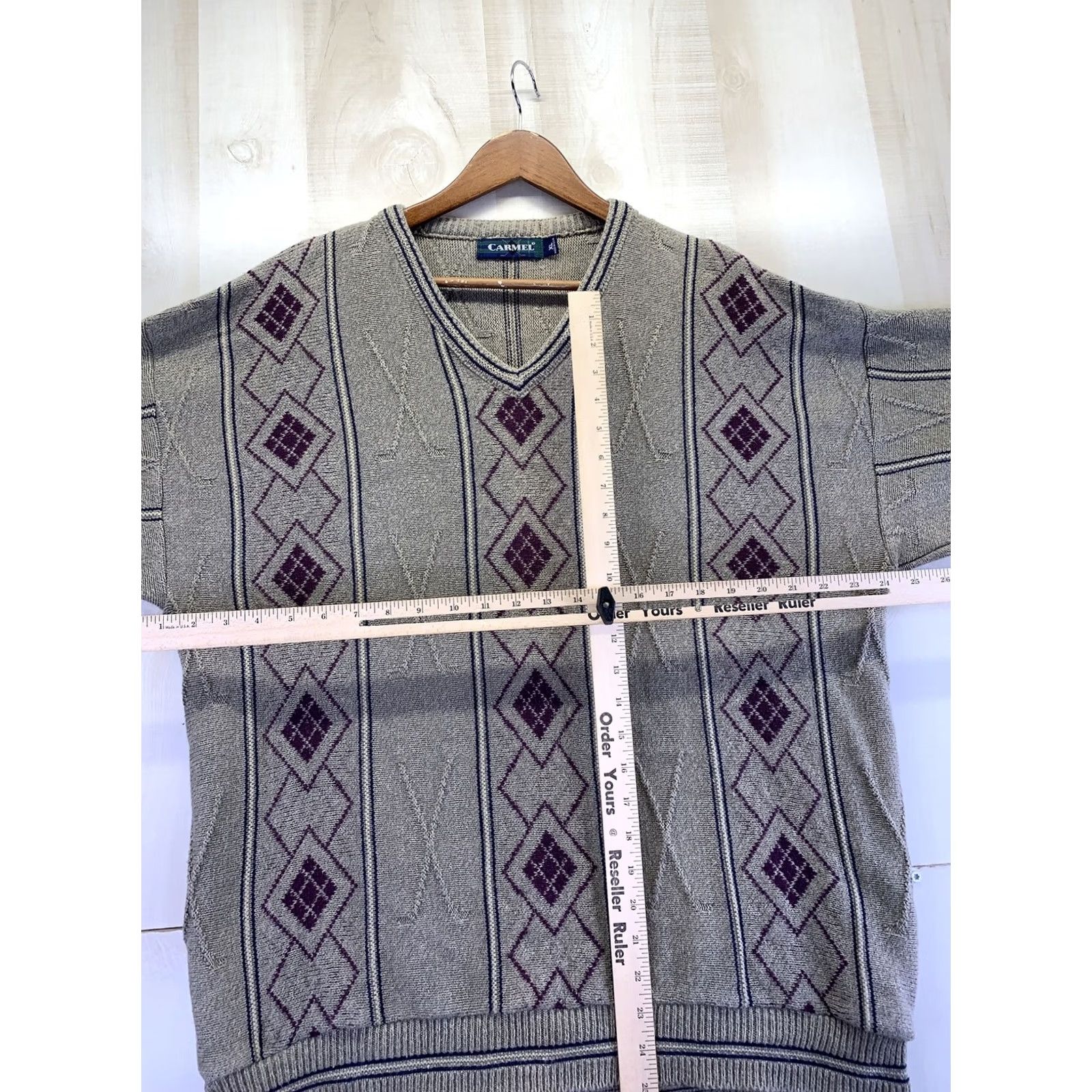Vintage VINTAGE Golf Beige Argyle V Neck Knit Cotton Sweater USA Mens XL Mens Size XL Beige Argyle Golf V-Neck Knit Cotton Sweater 1980s 1990s Mens US Size US XL / EU 56 / 4 - 4 Thumbnail