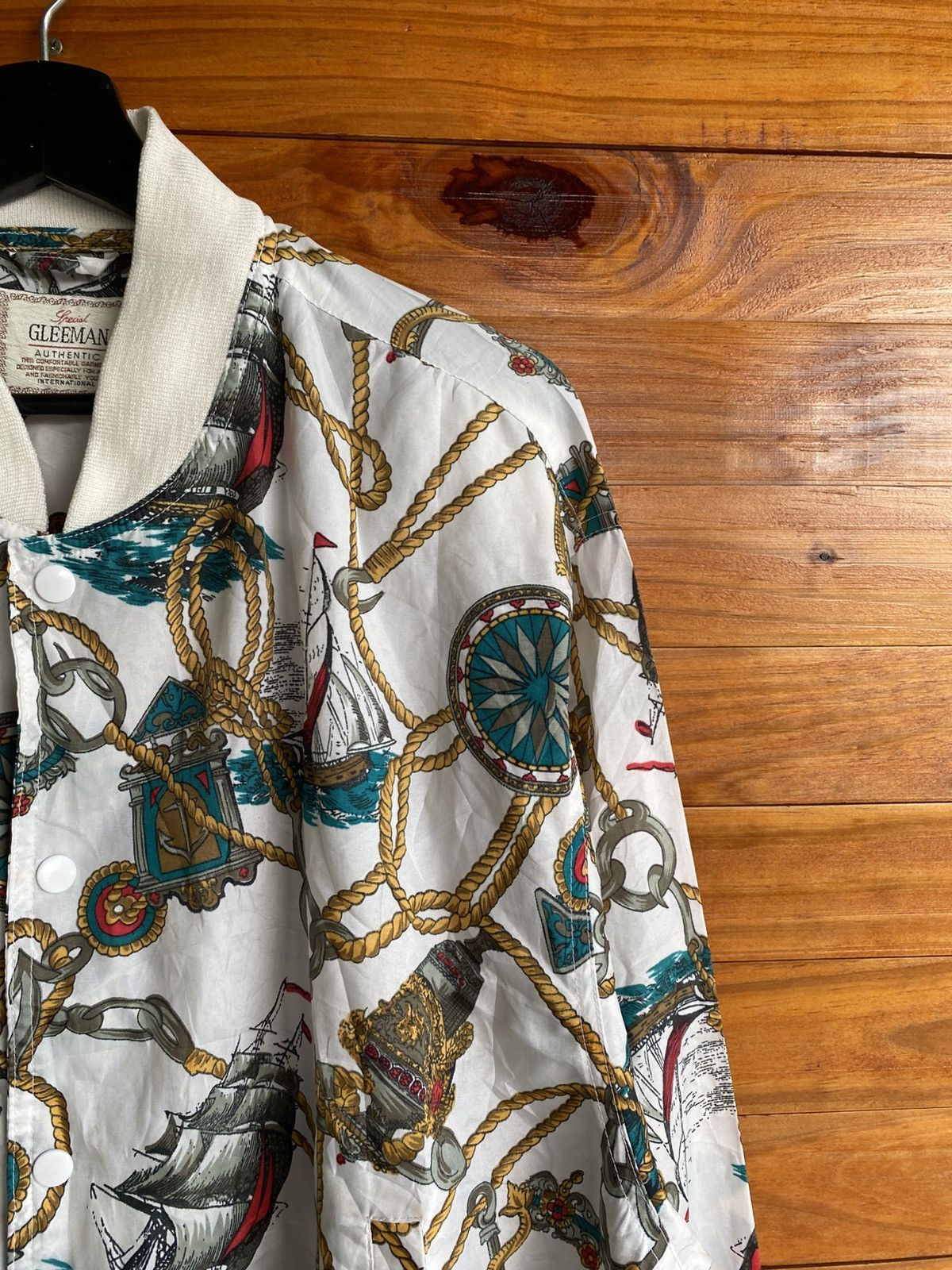 Japanese Brand Gleeman Nautical Print Vintage Chain & Ship Pattern Jacket Size US L / EU 52-54 / 3 - 10 Thumbnail