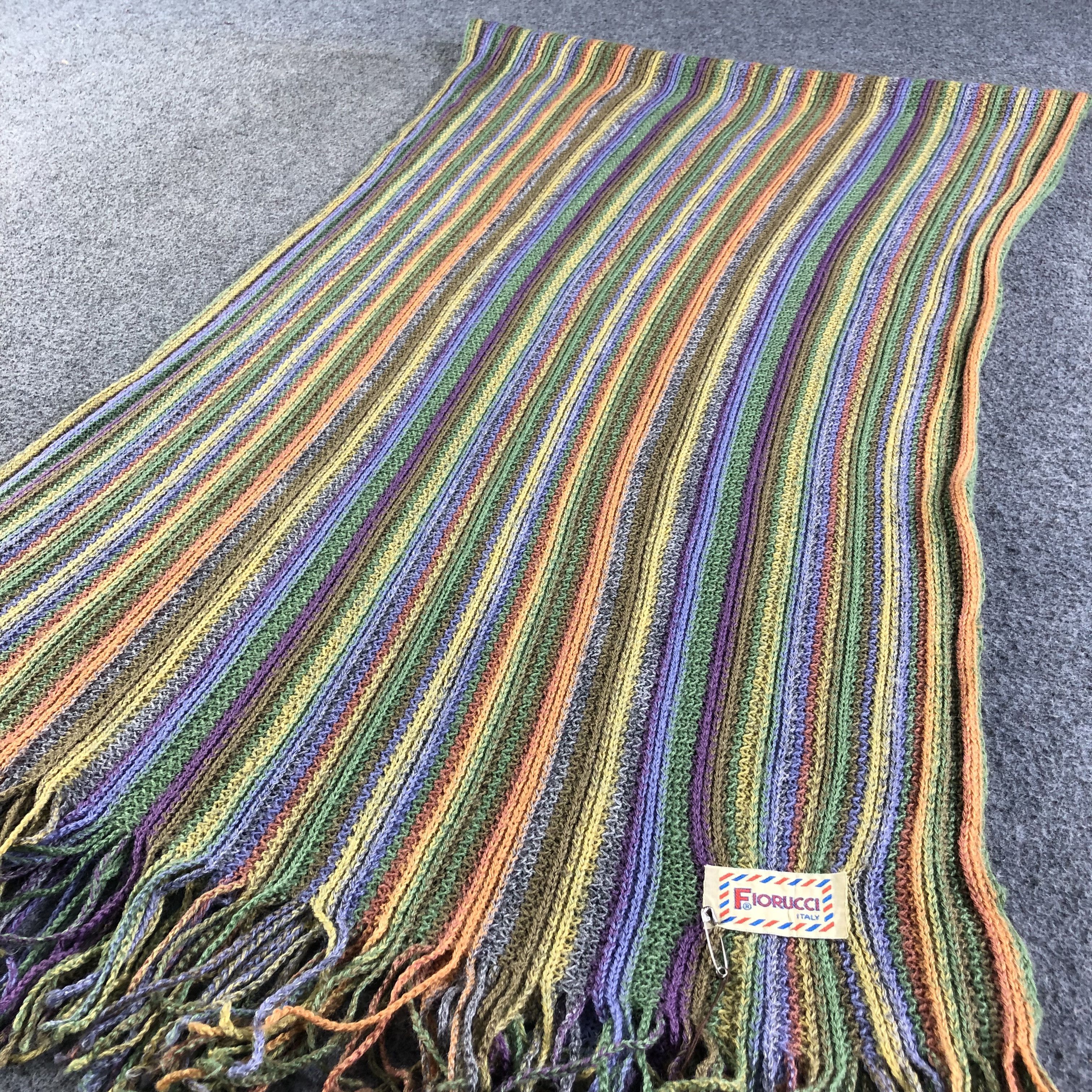 Fiorucci Fiorucci Striped Knit Wool Scarf Muffler V1857 Size ONE SIZE - 3 Thumbnail