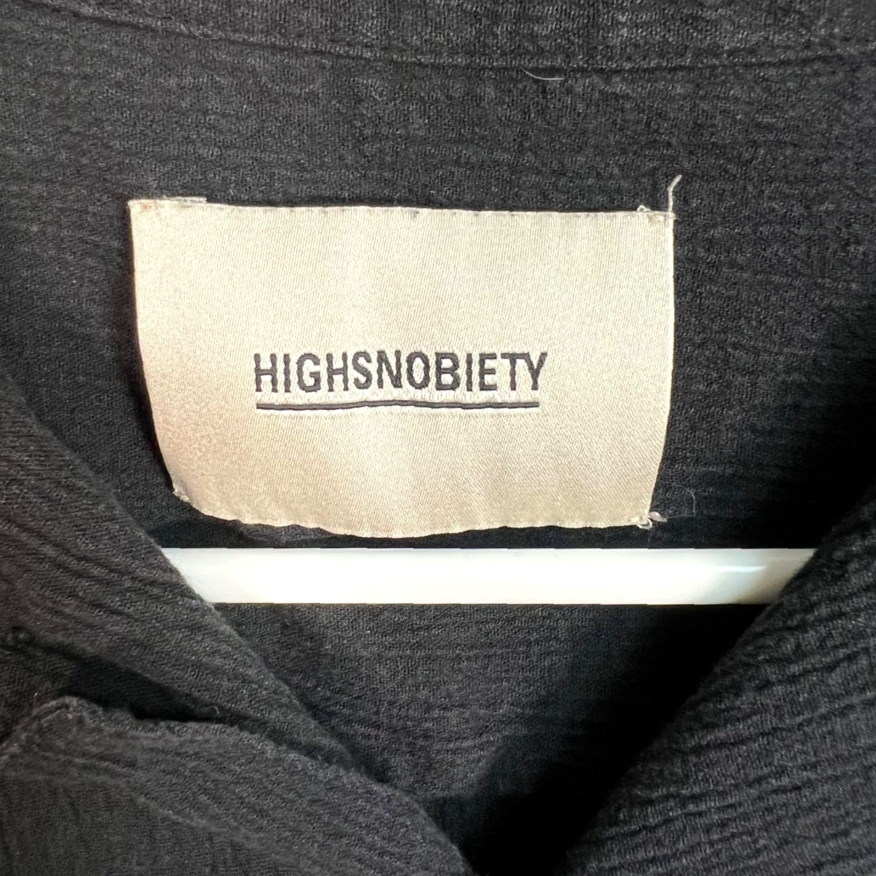 VINTAGE Highsnobiety Button-Up Shirt Short Sleeve Adult Large Black 100% Cotton Mens