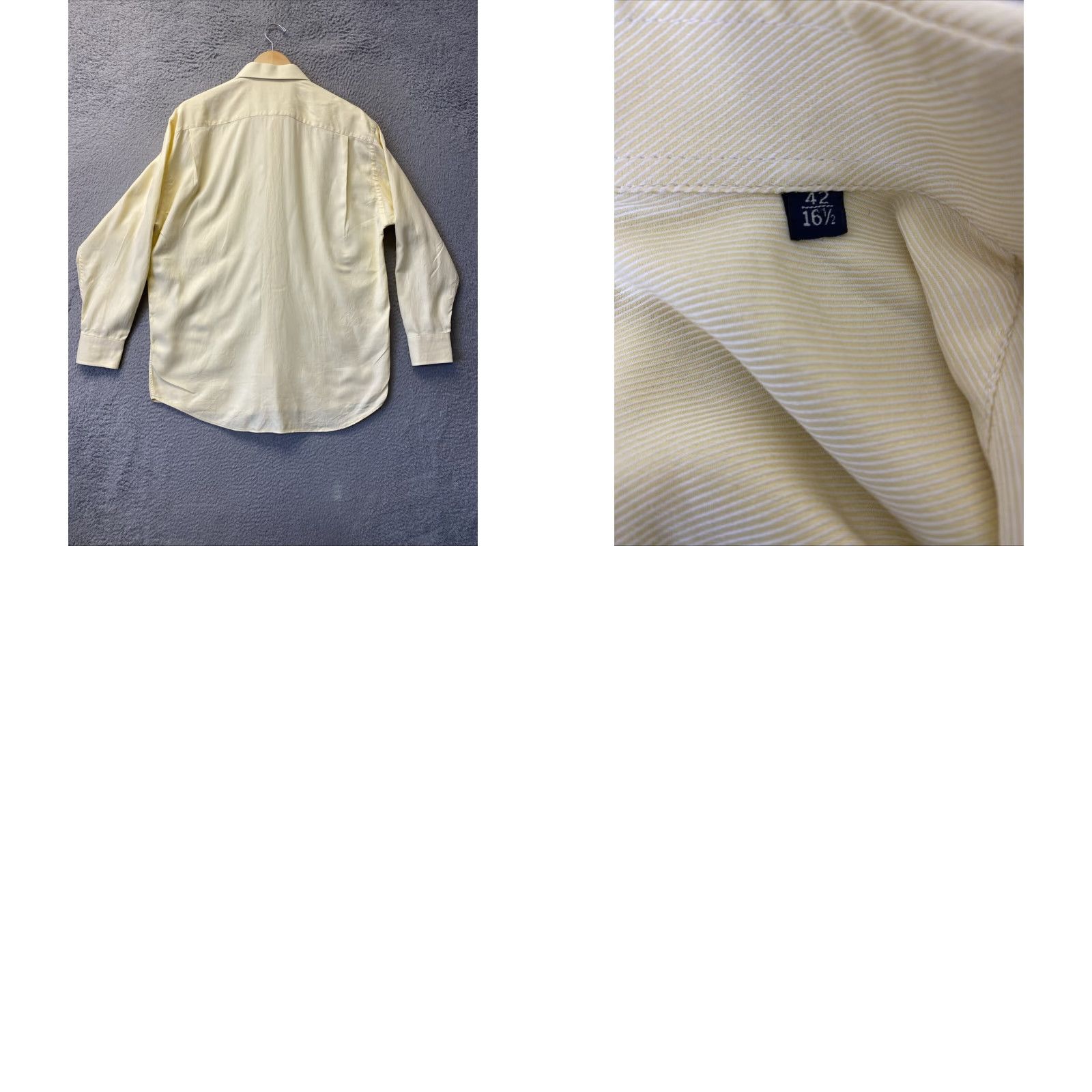Canali CANALI Button-Up Shirt Men 42 Yellow 100% Cotton Long Sleeve Casual Modern Size US XL / EU 56 / 4 - 8 Thumbnail