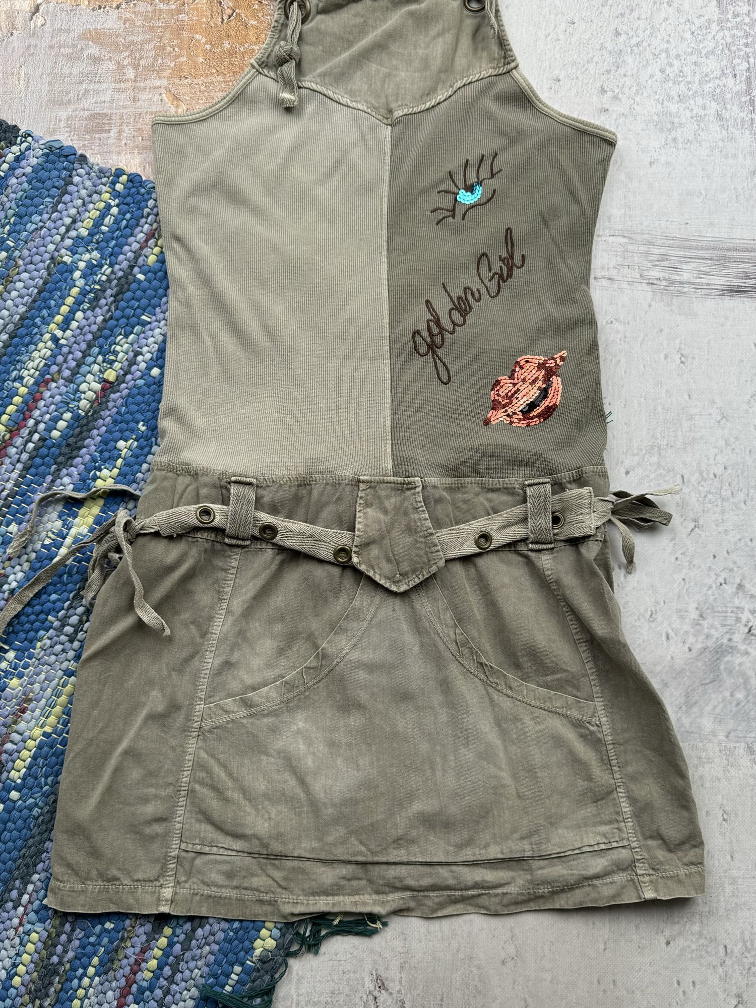 Vintage Vintage Dress With Belt A23(554) Size M / US 6-8 / IT 42-44 - 3 Thumbnail