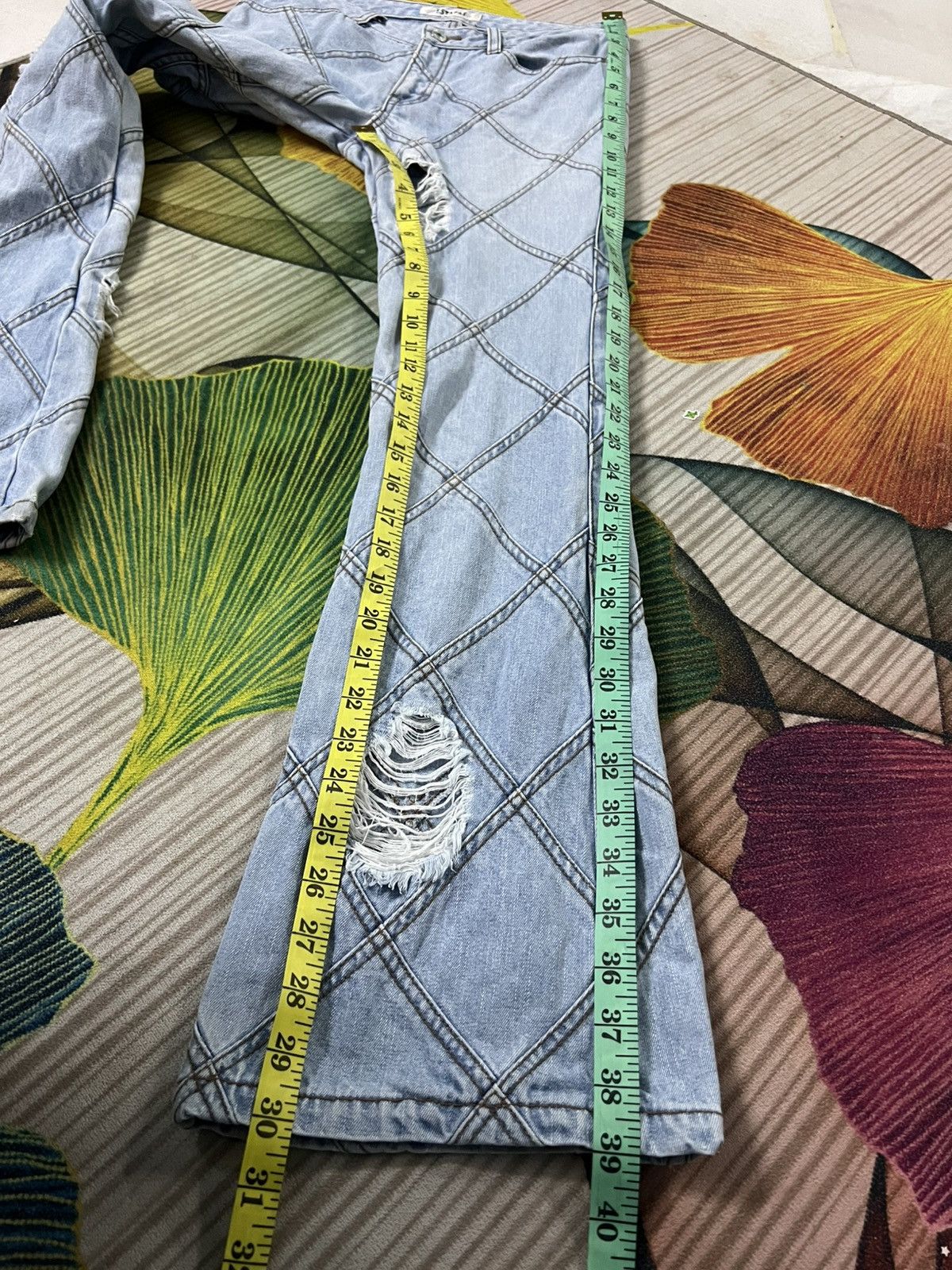 Japanese Brand 💥Flare💥Estacot Faded Distress Jean Like Tornado Mart Size US 28 / EU 44 - 4 Thumbnail