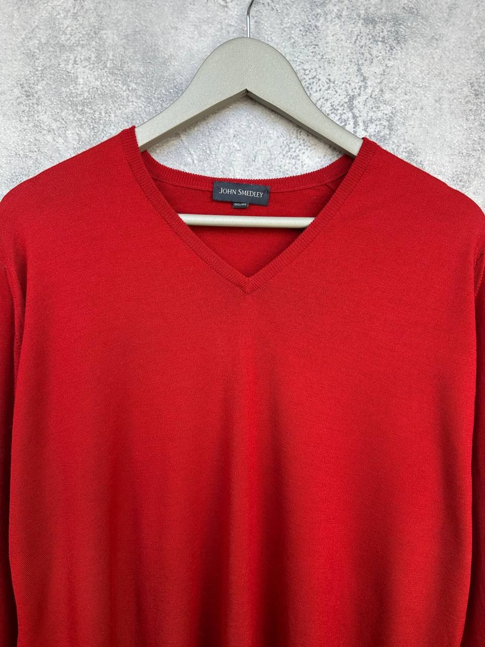 John Smedley John Smedley Merino Wool Sweater Red V-Neck Jumper Size US XXL / EU 58 / 5 - 4 Thumbnail