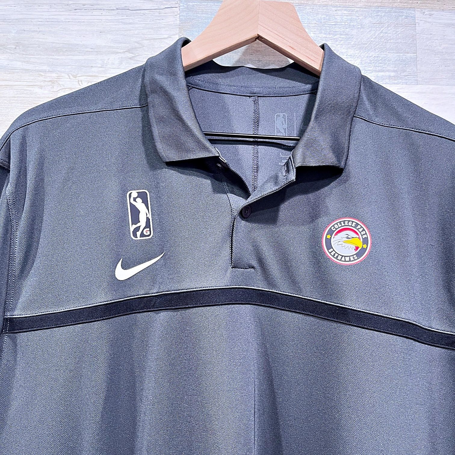 NBA × Nike College Park Skyhawks NBA G League Nike Polo Shirt Gray Mens Size US L / EU 52-54 / 3 - 2 Thumbnail