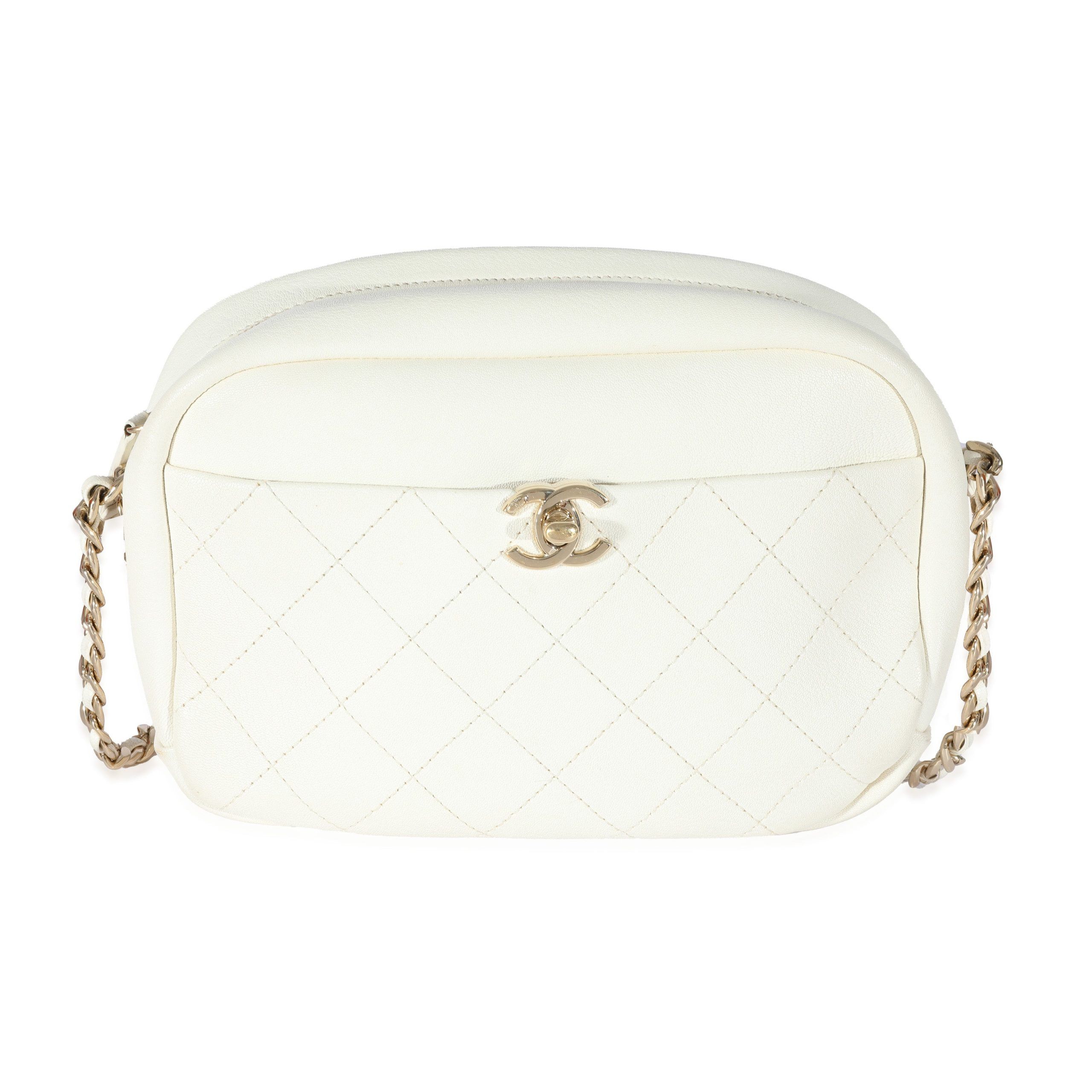 Chanel White Leather Casual Trip Camera Bag