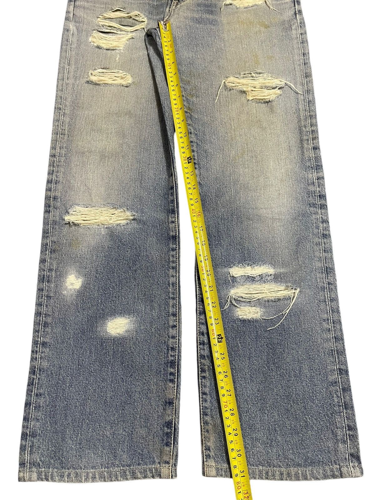 Edwin Vintage Edwin 503 Blue Faded Wash Distressed Loose Jeans Size US 33 - 14 Thumbnail