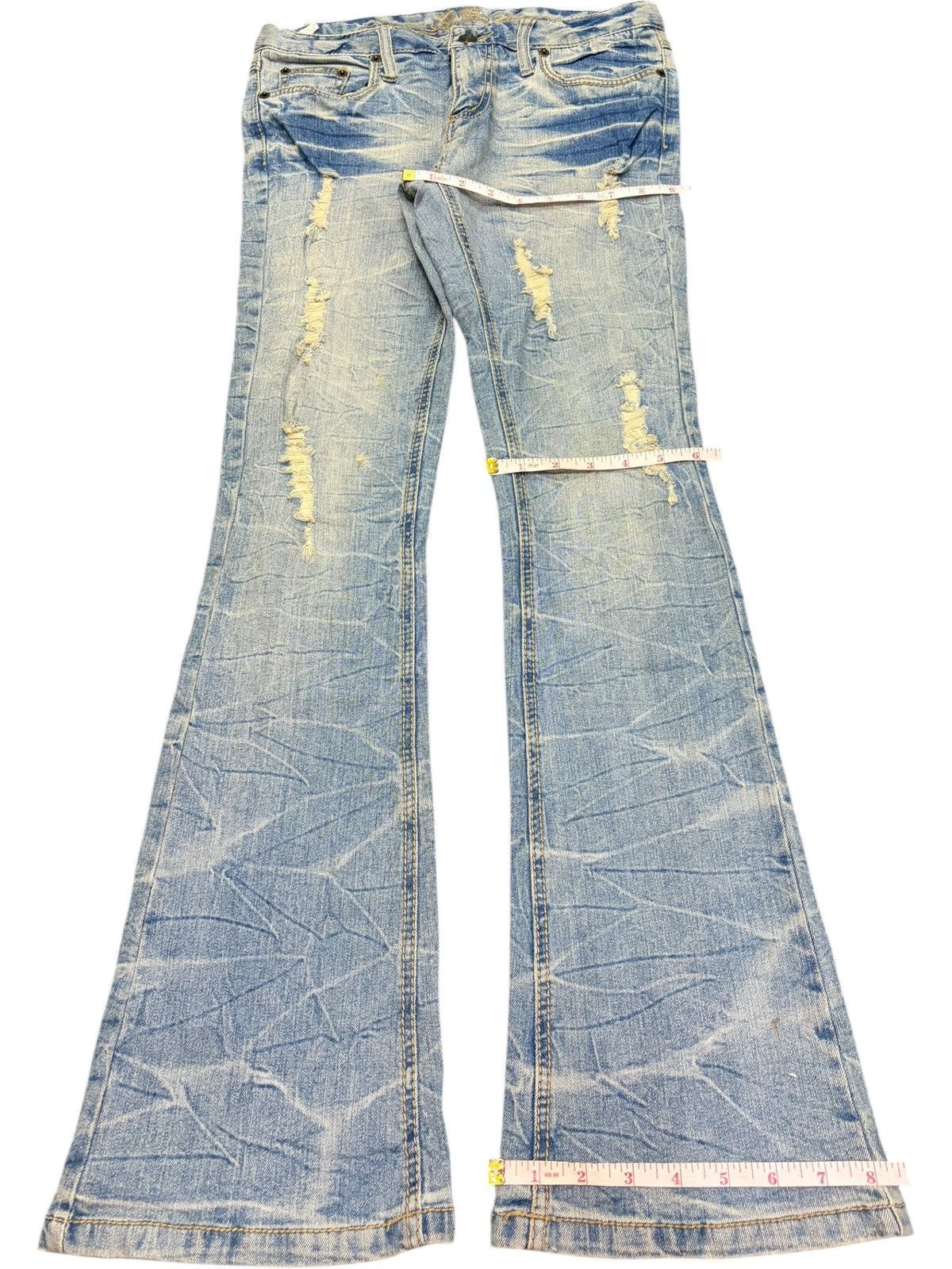 Hysteric Glamour Vintage Japanese Brand Faded Wash Distress Flare Jeans Size 29" - 8 Thumbnail
