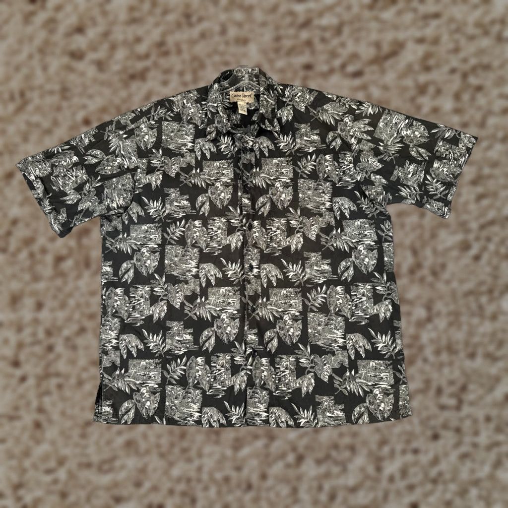 Vintage VINTAGE Cooke Street Hawaiian Shirt XL Black Floral 100% Cotton Button-Up Aloha Mens Size US XL / EU 56 / 4 - 1 Thumbnail