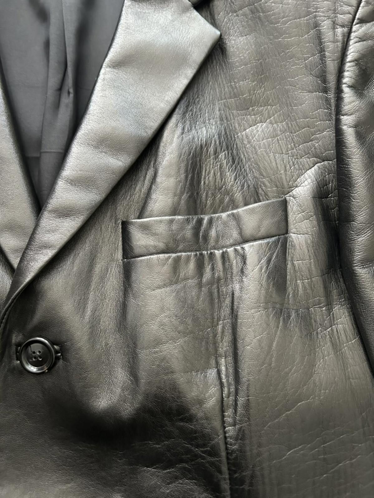 Hugo Boss Hugo Boss Black Lambskin Leather Blazer Jacket Size US L / EU 52-54 / 3 - 3 Thumbnail