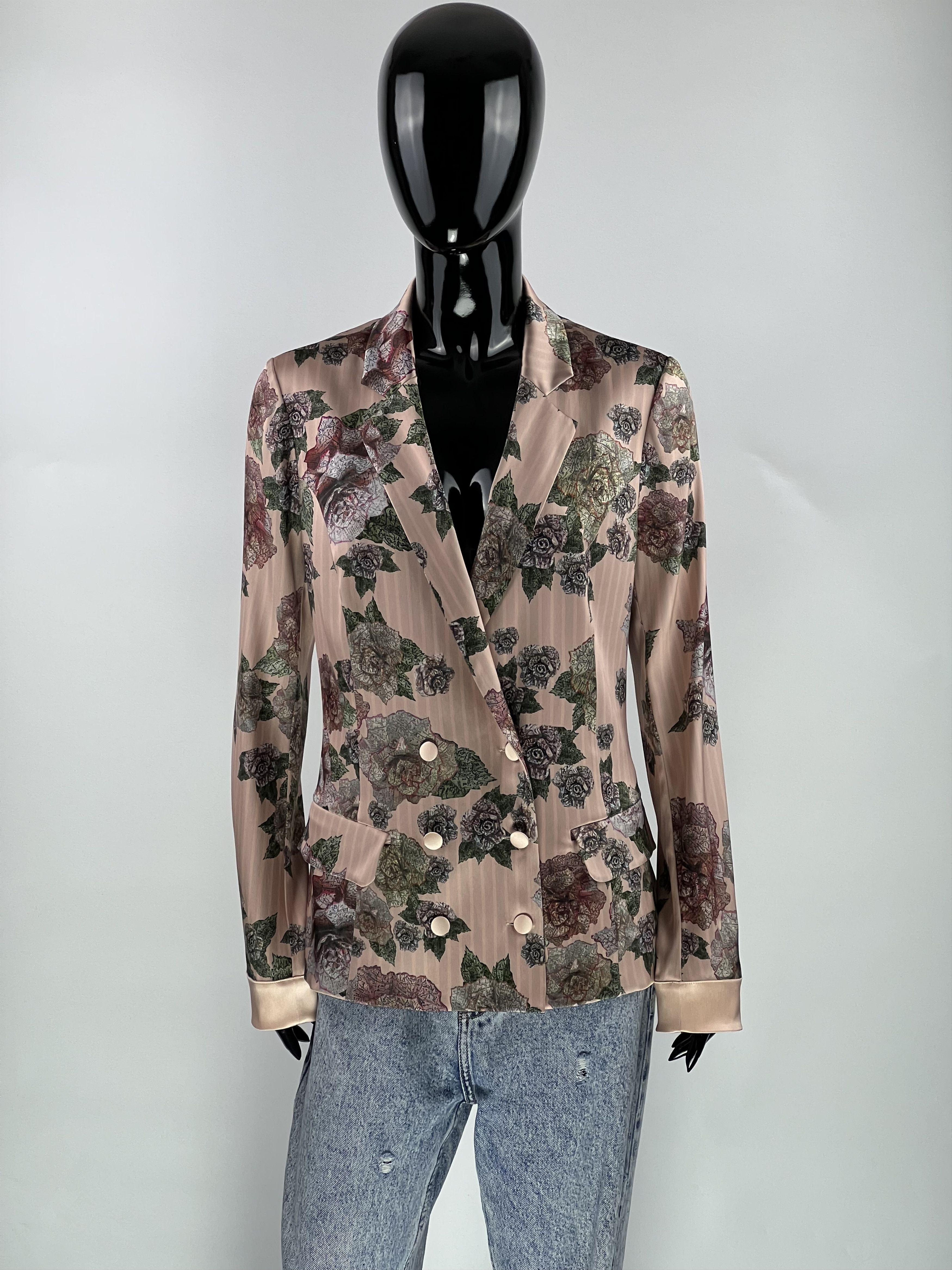 La Perla La Perla Floral Printed Double Breasted Silk Blazer Jacket Size M / US 6-8 / IT 42-44 - 1 Thumbnail